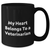 Funny Veterinarian Black Coffee Mug, Gifts from Friends, Family, or Coworkers for Father's Day, 'My Heart Belongs To A Veterinarian' - Additional