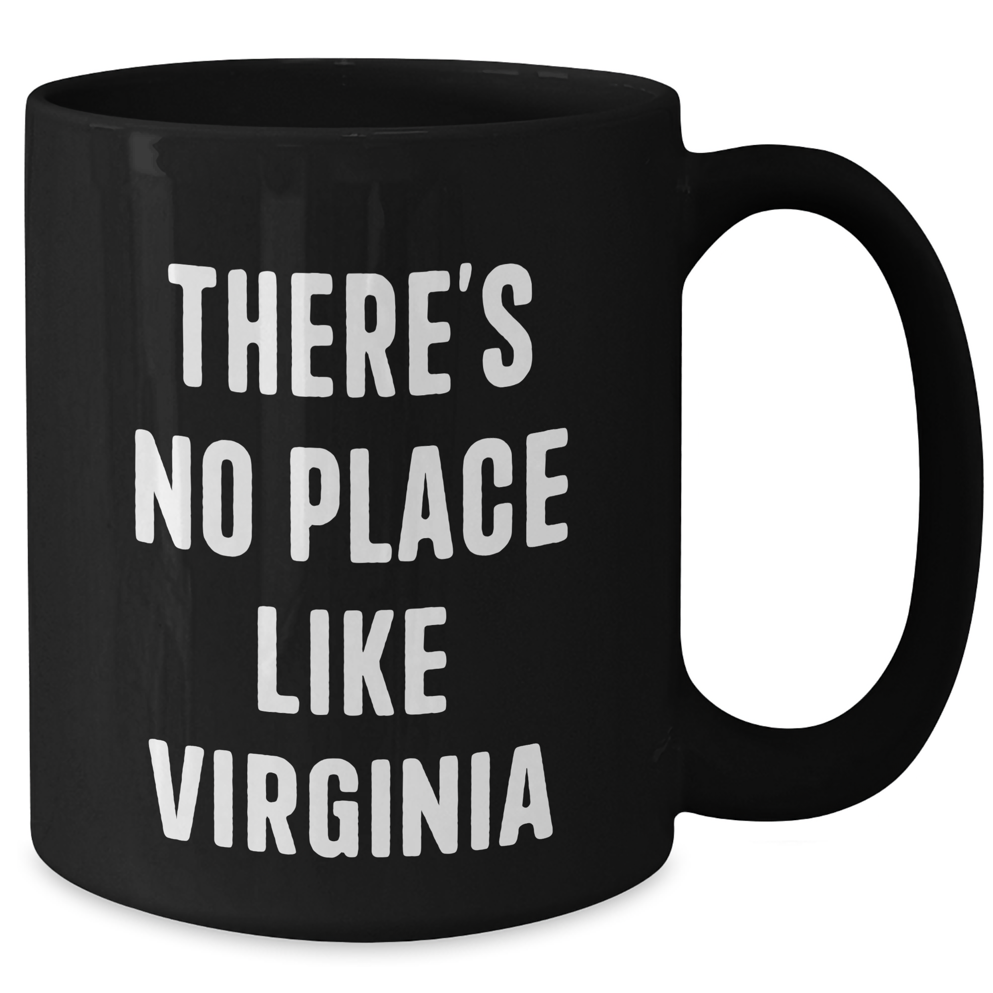 Virginia Gifts for Him from Friends - Funny Quote 'There's No Place Like Virginia' Black Coffee Mug - Unique Father's Day Unique Gift for Men - Additional