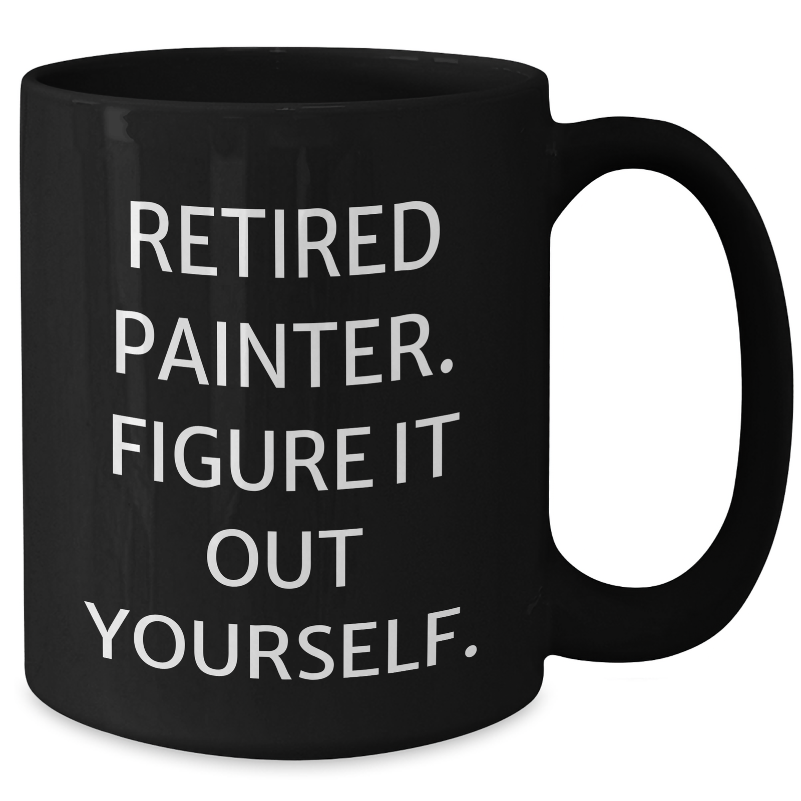 Funny Painter Quote Black Coffee Mug, Gifts from Men to Painter, Unique Father's Day Unique Gifts, 'Retired Painter. Figure It Out Yourself.' - Additional