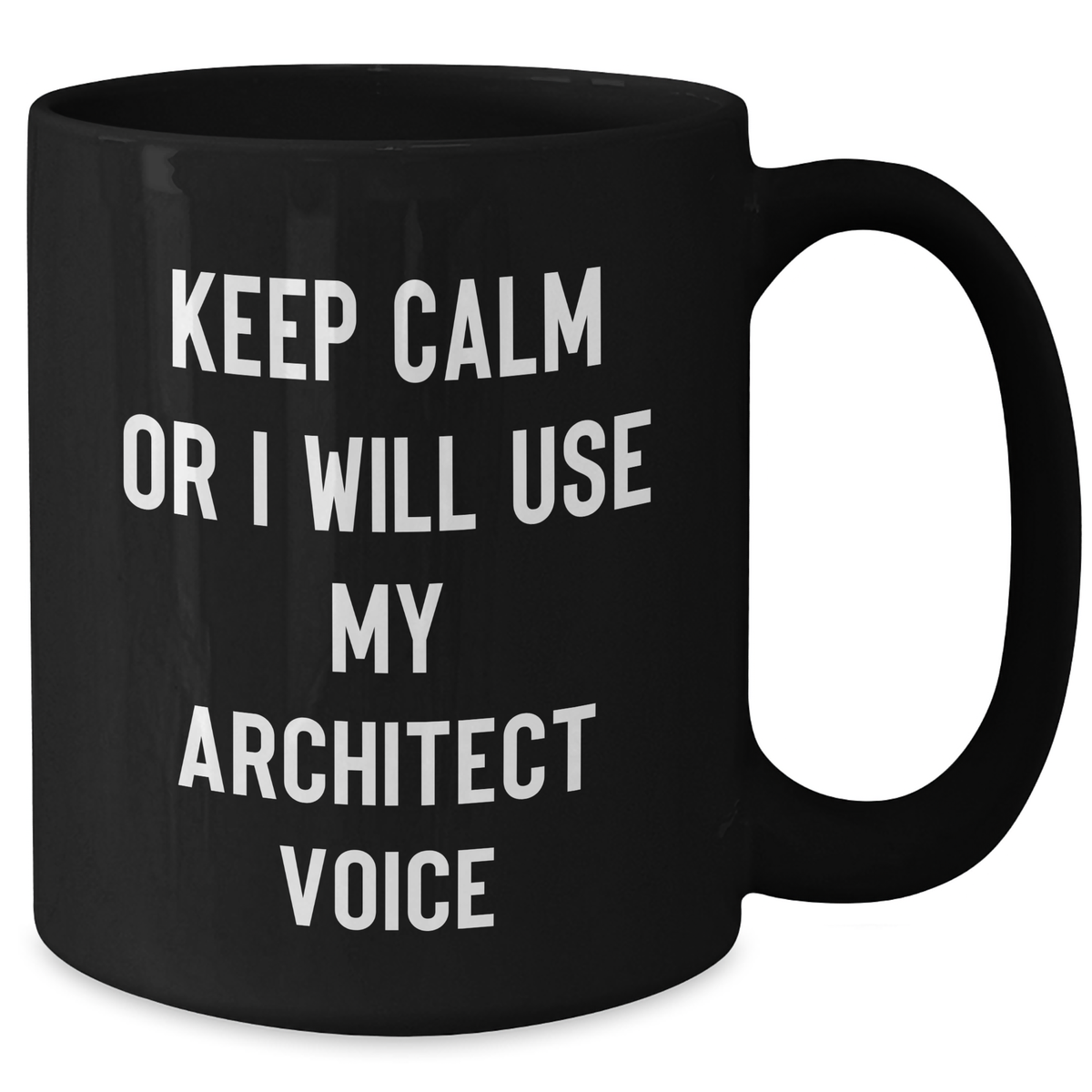Funny Architect Gifts, 'Keep Calm Or I Will Use My Architect Voice' Black Coffee Mug for Men, Unique Father's Day Presents from Friends, Coworkers or Family - Additional
