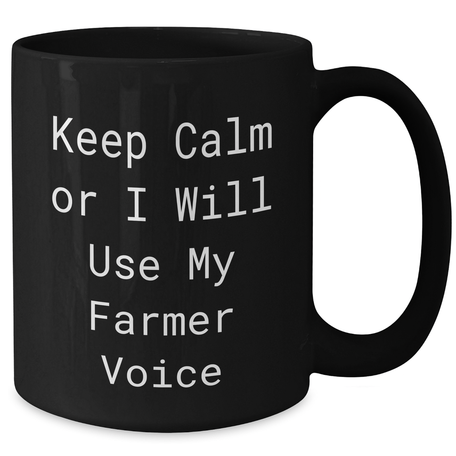 Farmer Gifts from Men - Keep Calm Or I Will Use My Farmer Voice Black Coffee Mug for Mother's Day, Funny Farming Humor, Unique Gift for Farmer Friends, Family, Coworkers - Additional