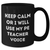 Funny PE Teacher Gifts for Dads - Keep Calm Or I Will Use My PE Teacher Voice Black Coffee Mug, Unique Father's Day Unique Gifts from Friends, Family, or Coworkers - Additional