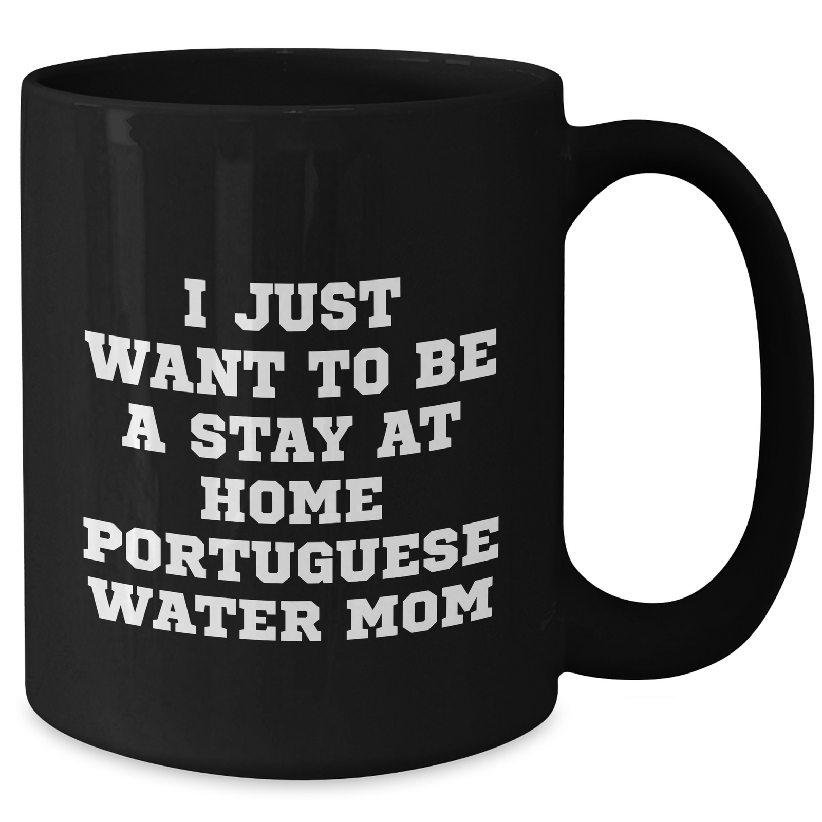 Funny Portuguese Water Dog Mom Quotes Gifts for Men, Black Coffee Mug for Father's Day, I Just Want To Be A Stay At Home Portuguese Water Mom, Gifts from Mom to Dad - Additional