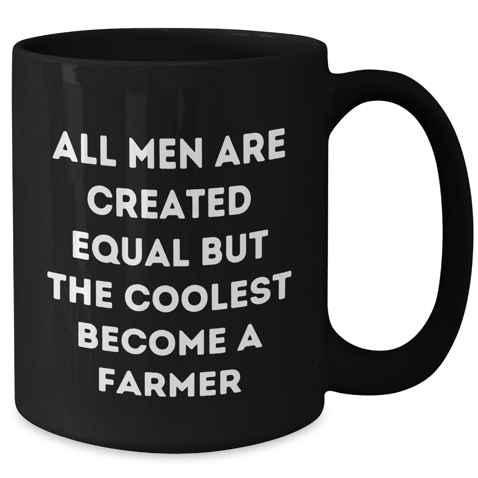 Funny Farmer Gifts, 'All Men Are Created Equal But The Coolest Become A Farmer' Black Coffee Mug, Father's Day Unique Gifts from Family to Men - Additional