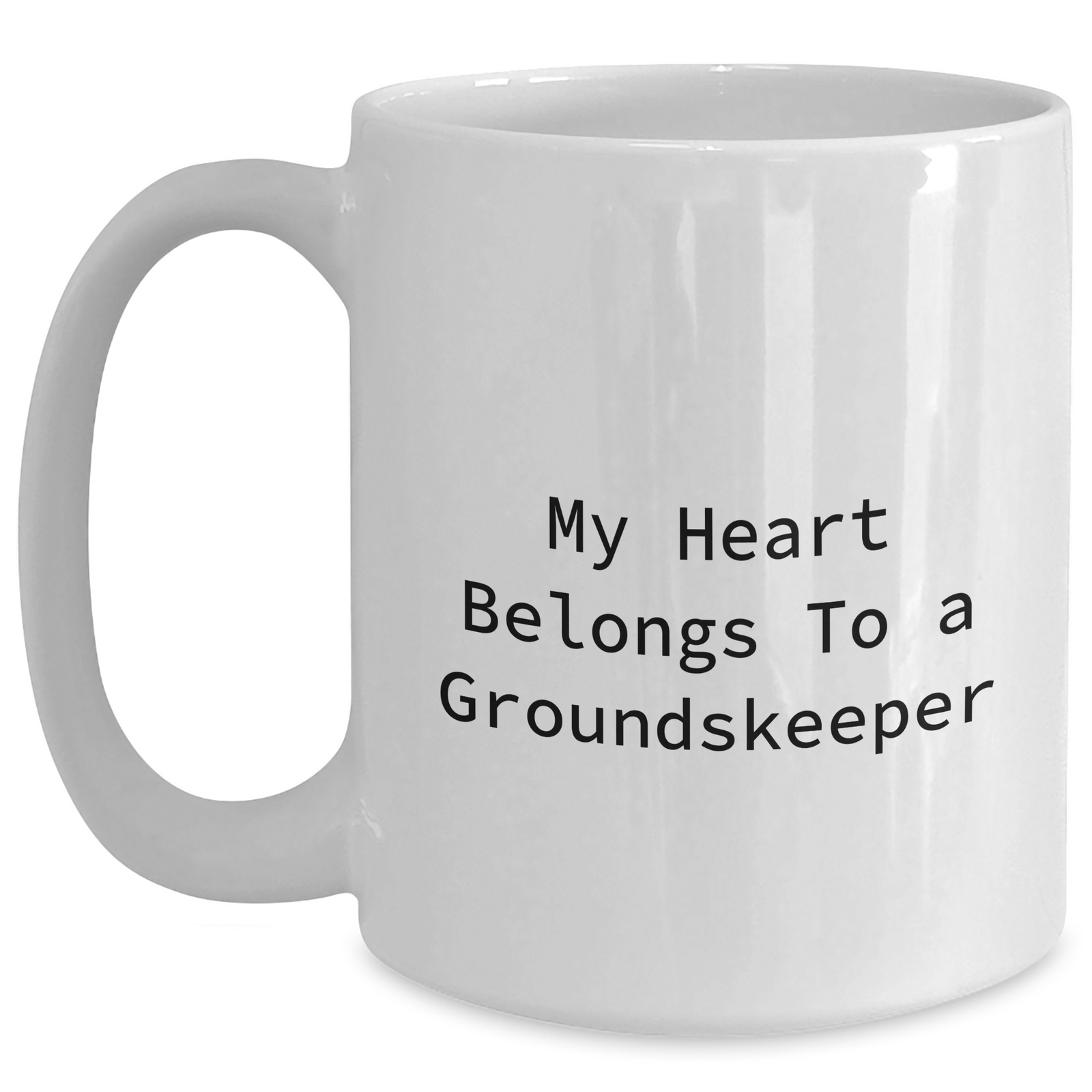 Funny groundskeeper Gifts, My Heart Belongs To A groundskeeper White Coffee Mug, Perfect Present for groundskeeper, Gifts from Friends, Family, or Coworkers, Father's Day Unique Gifts - Main