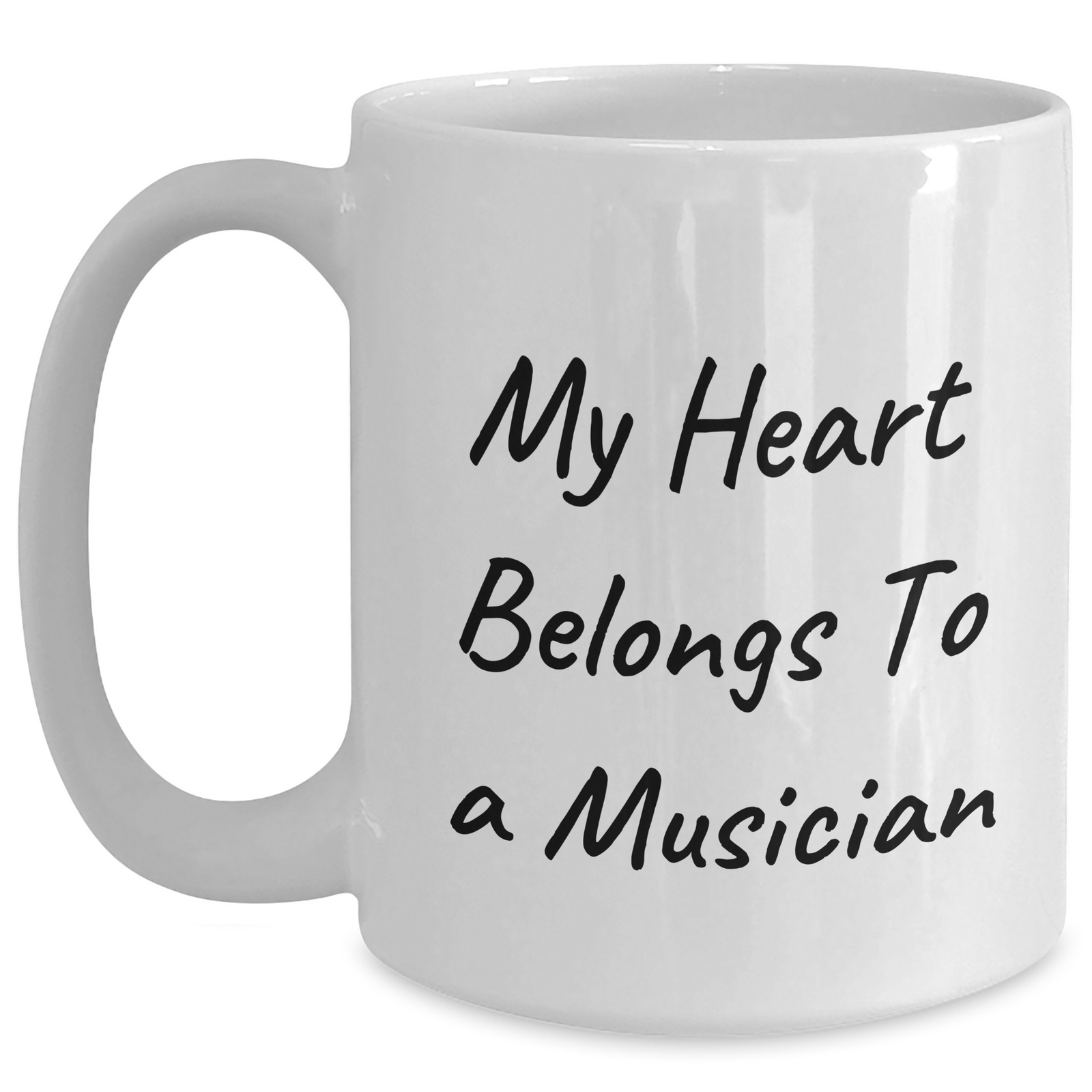 Funny Musician Gifts from Friends for Mother's Day - 'My Heart Belongs To A Musician' White Coffee Mug - Main