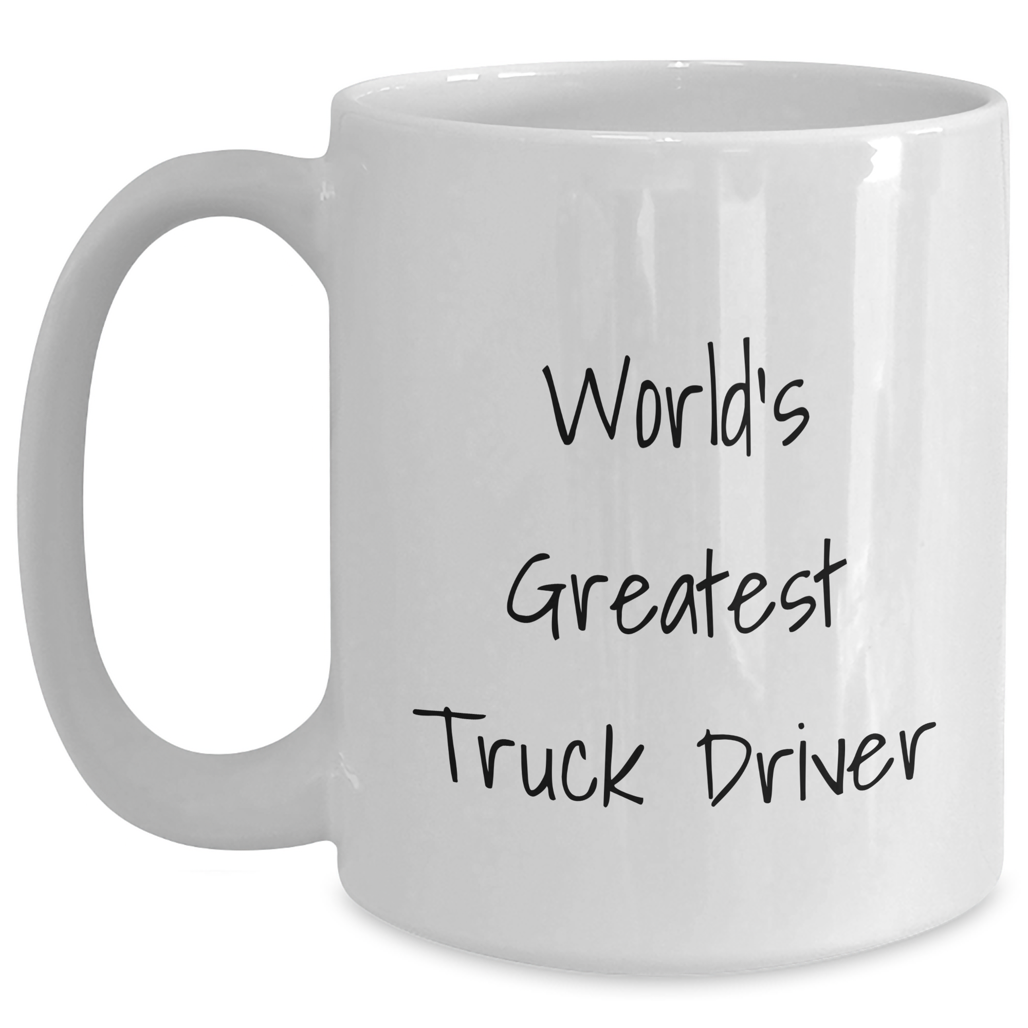 Funny Truck Driver Gifts for Him, 'World's Greatest' White Coffee Mug, 11oz or 15oz, Father's Day Unique Gifts from Family, Friends, or Coworkers - Main