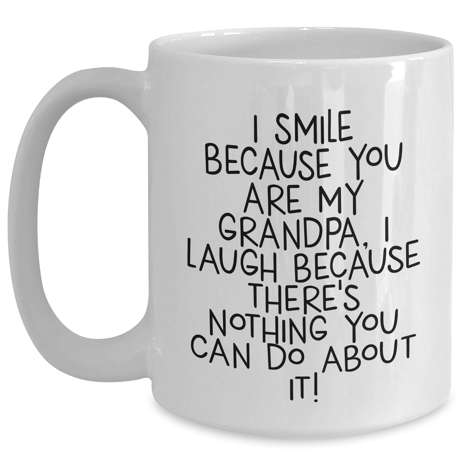 Funny Grandpa Gifts - I Smile Because You Are My Grandpa, White Coffee Mug for Father's Day, Gifts from Family - Main