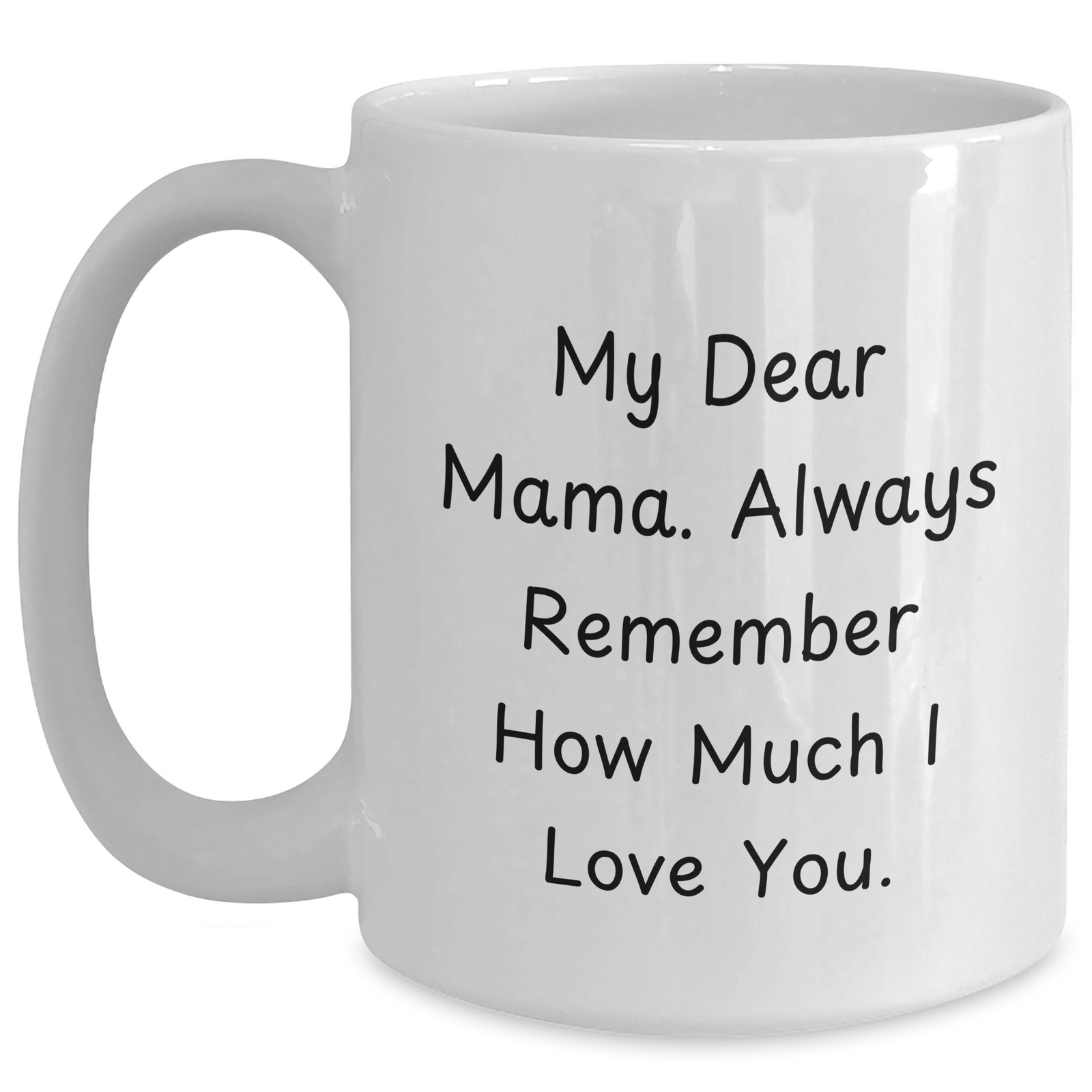 Mom's Love, Always Remembered Funny White Coffee Mug Gifts for Mama from Family - Main