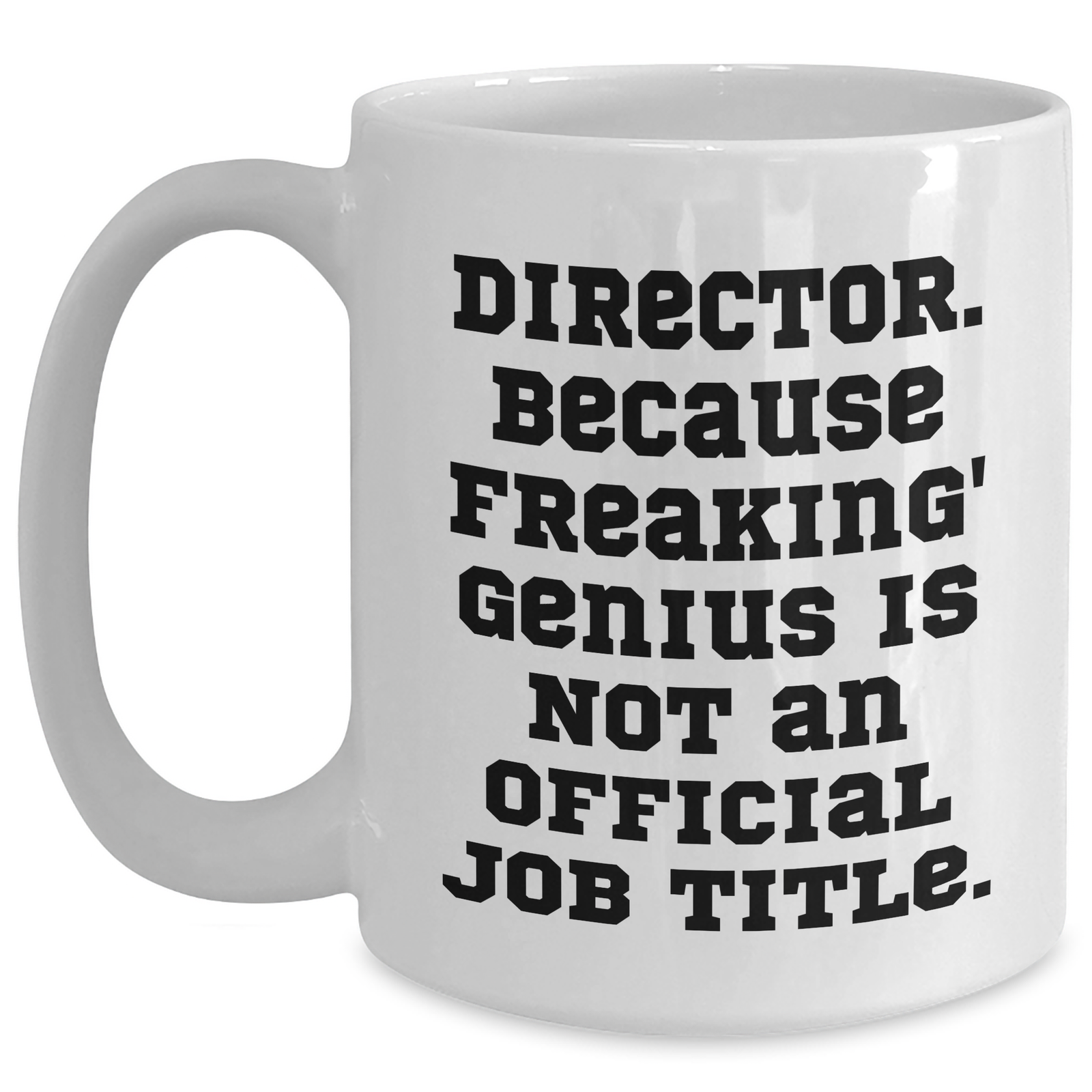 Director's Sense of Humor White Coffee Mug, Funny Quote Gifts from Friends, Gifts for Director on Mother's Day - Main