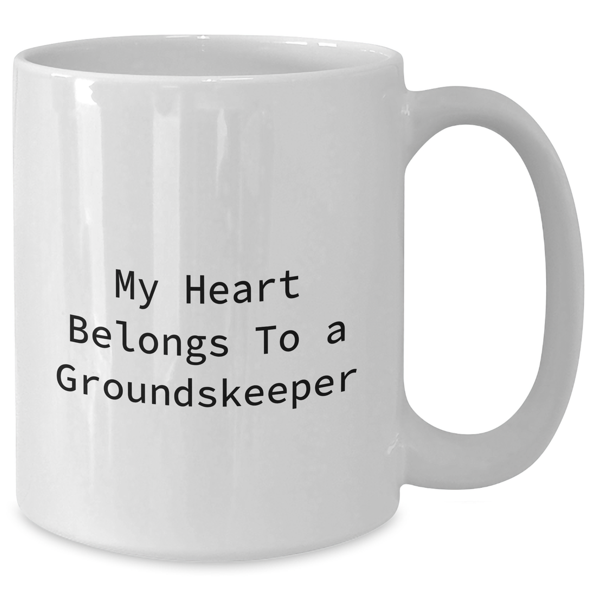 Funny groundskeeper Gifts, My Heart Belongs To A groundskeeper White Coffee Mug, Perfect Present for groundskeeper, Gifts from Friends, Family, or Coworkers, Father's Day Unique Gifts - Additional
