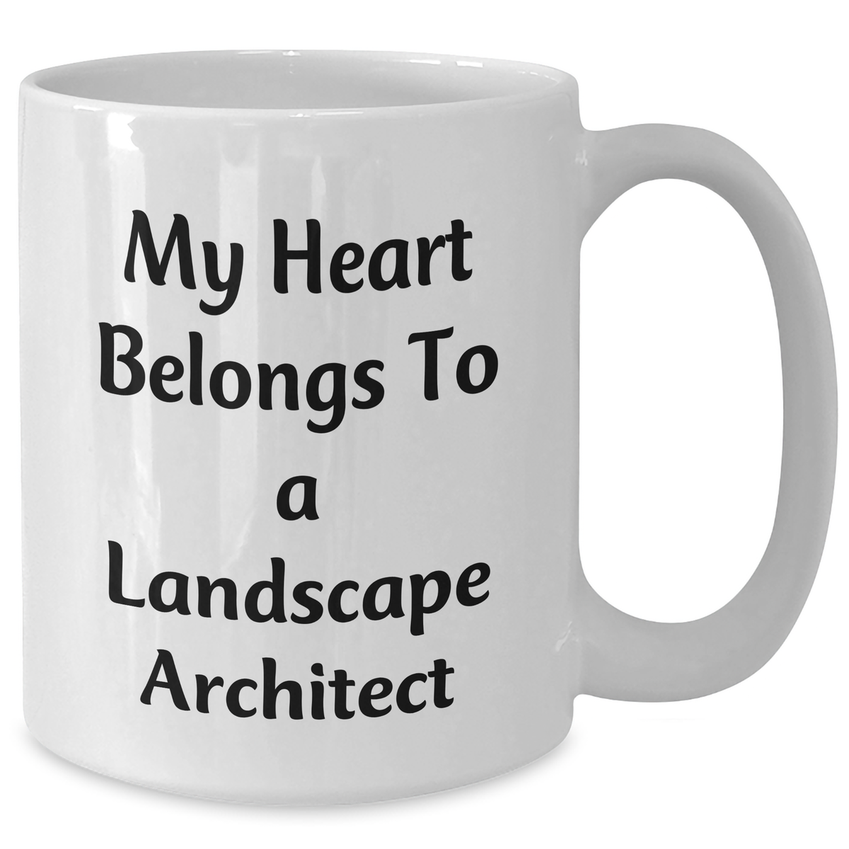 Funny Landscape Architect Gifts for Him - My Heart Belongs To A Landscape Architect White Coffee Mug, Gifts from Men to Landscape Architect on Father's Day - Additional