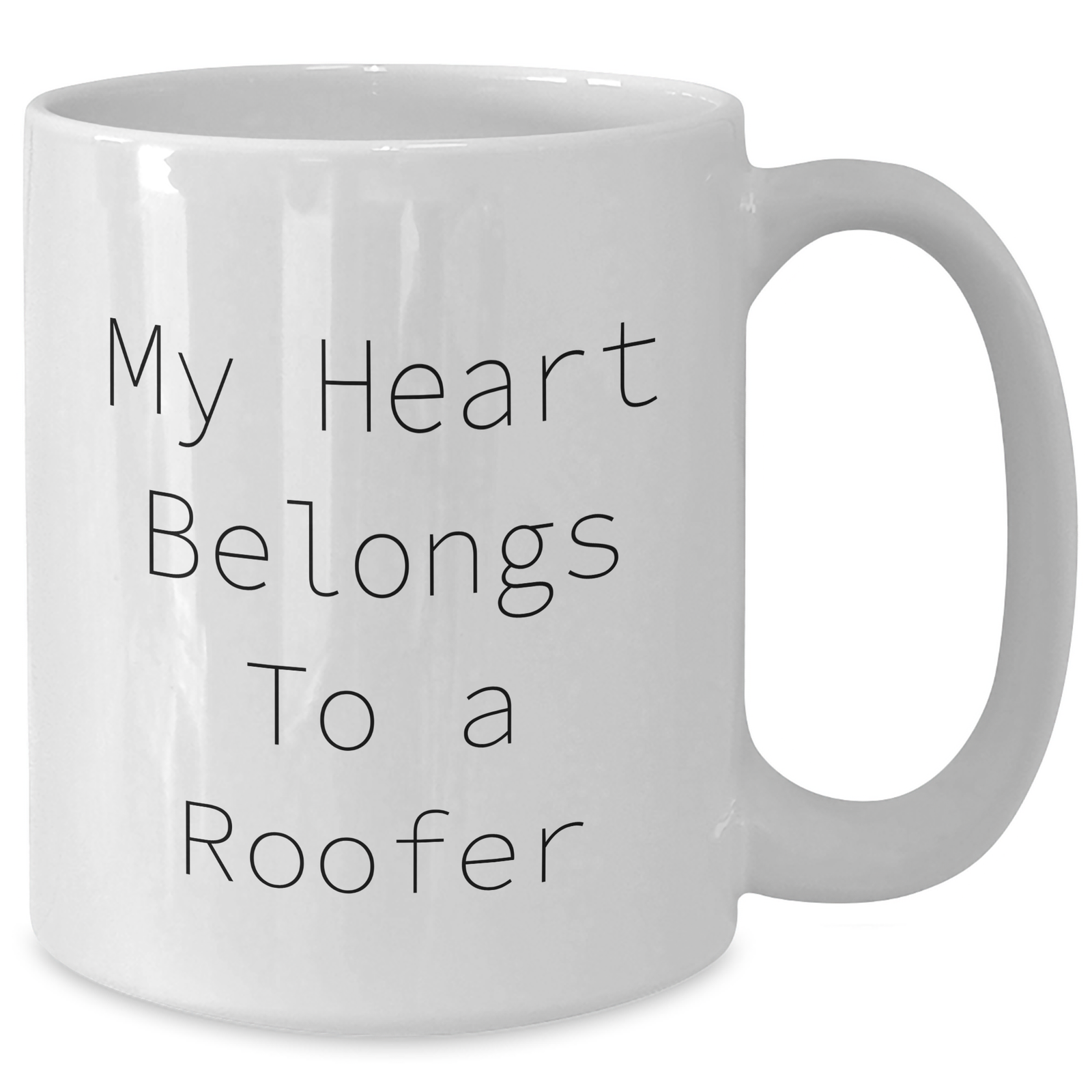 Funny Roofer Gifts, My Heart Belongs To A Roofer White Coffee Mug, Father's Day Unique Gifts from Men to Roofer - Additional
