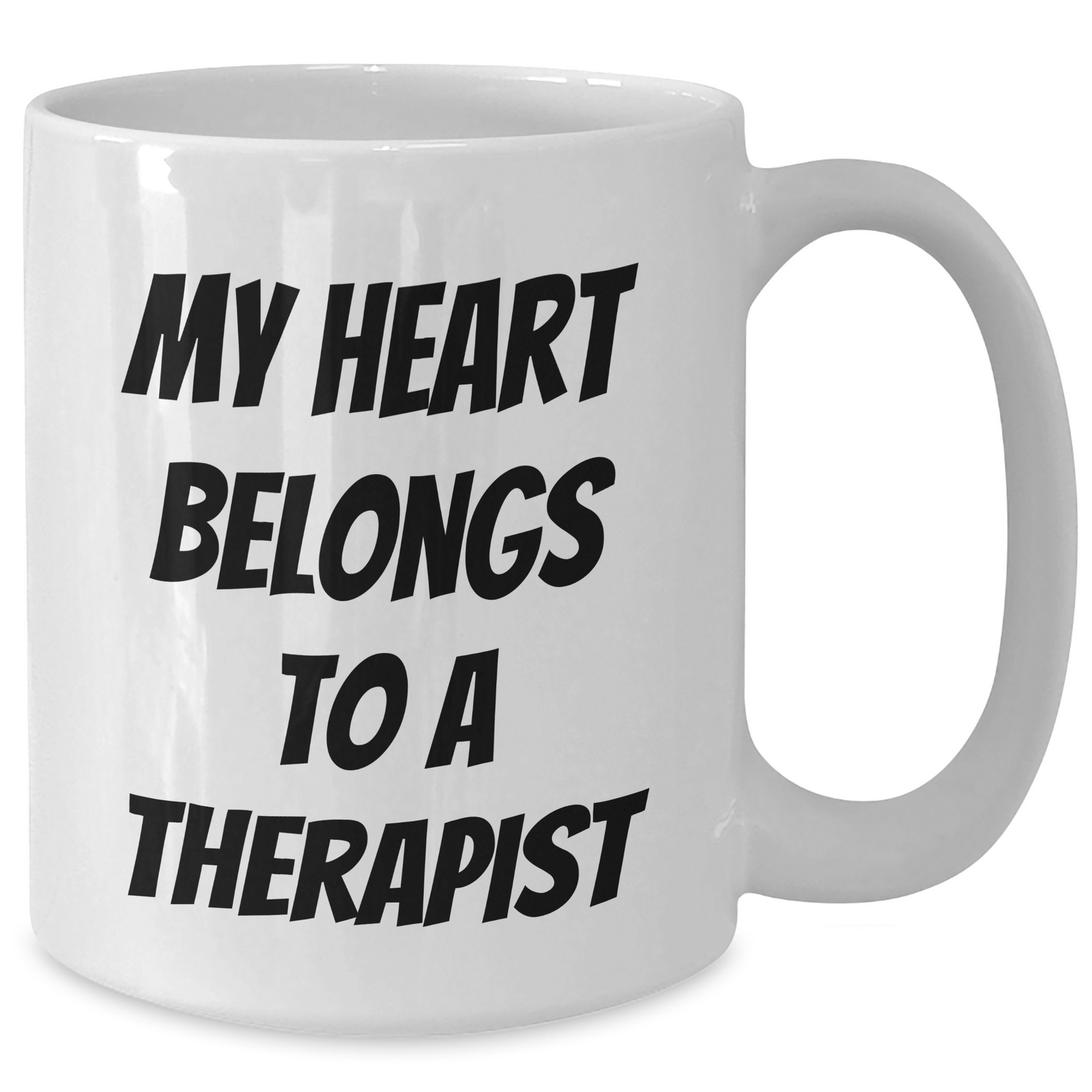 Funny Therapist Gifts for Him - 'My Heart Belongs To A Therapist' White Coffee Mug, Great Gifts from Men to Therapist on Father's Day - Additional