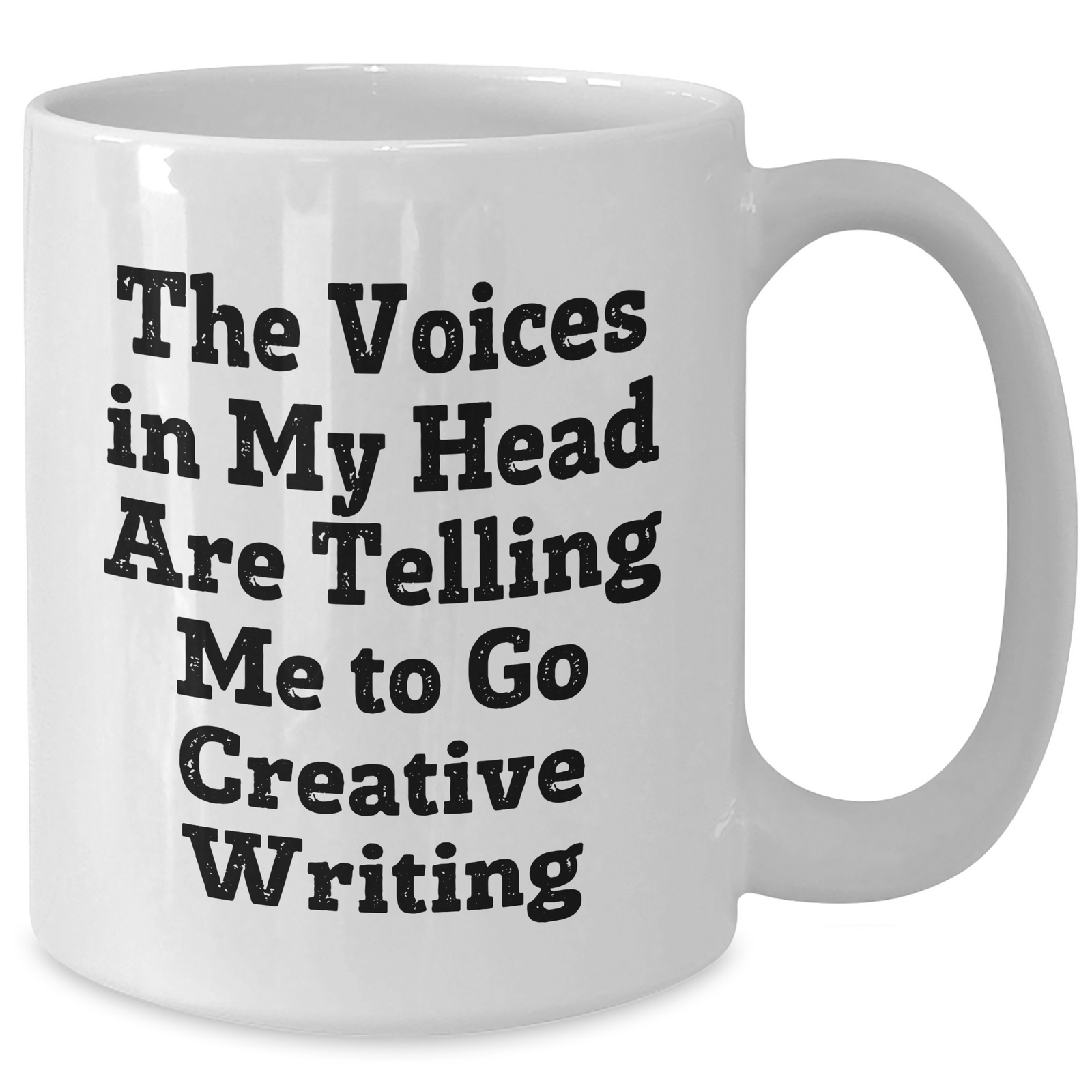 Funny Creative Writing Gifts for Him from Dad - The Voices In My Head Are Telling Me To Go - White Coffee Mug, 11oz or 15oz, Ceramic, Father's Day Unique Gifts - Additional