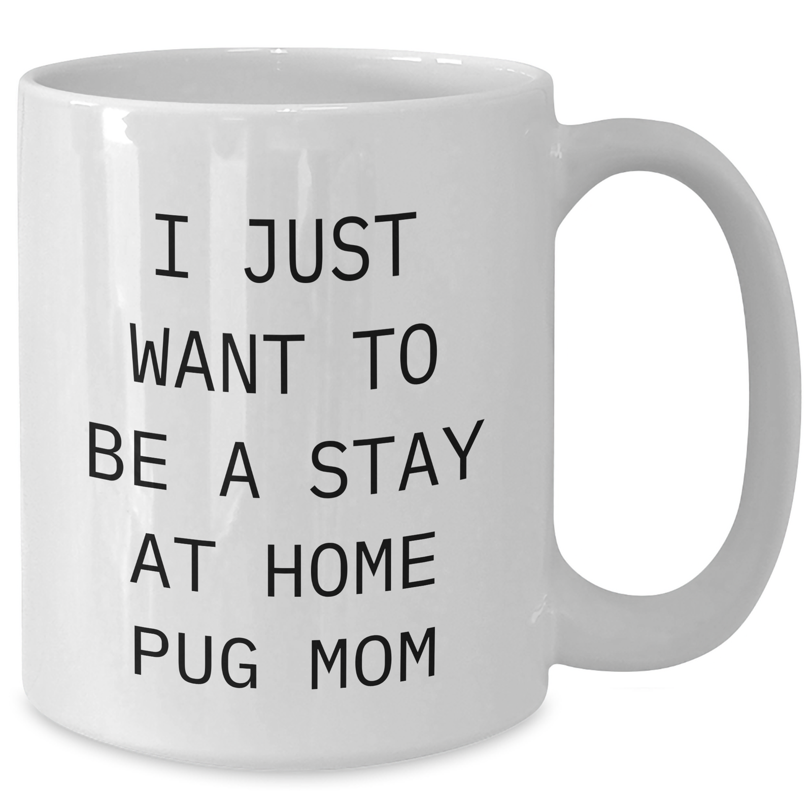Pug Dog Mom Gifts from Friends - I Just Want To Be A Stay At Home Pug Mom Funny White Coffee Mug for Father's Day Unique Gifts for Men - Additional
