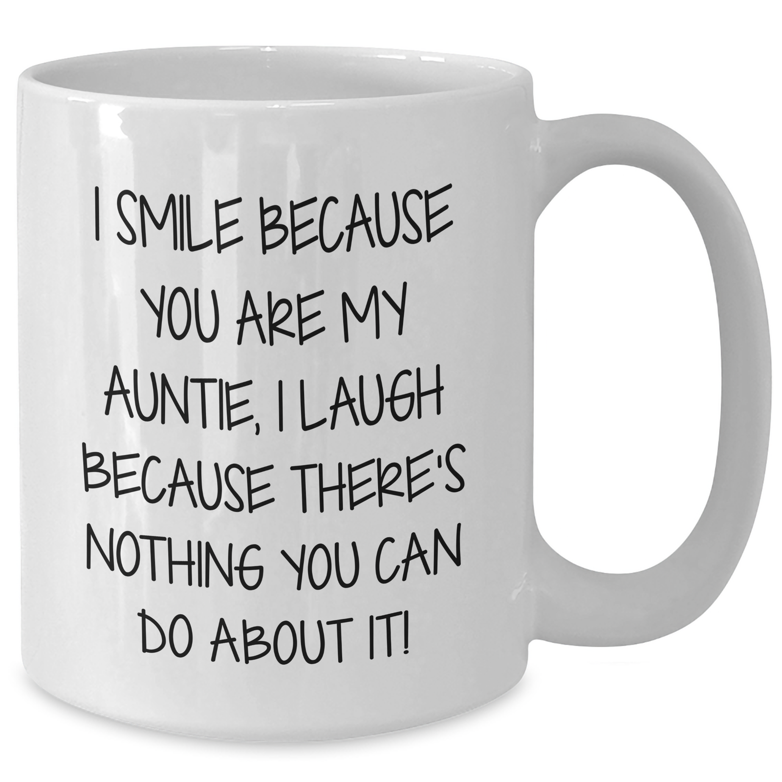 Auntie Gifts from Family - I Smile Because You Are My Auntie, Funny White Coffee Mug for Mother's Day - Additional