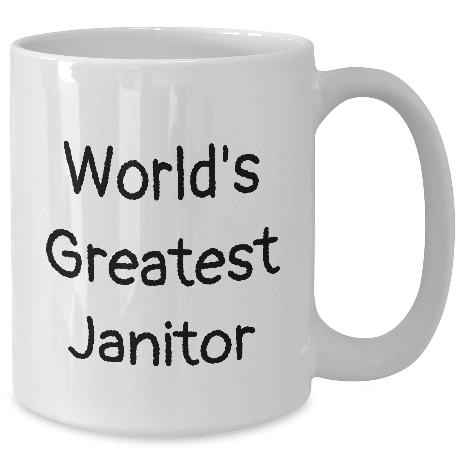 Funny Janitor Gifts from Men to World's Greatest Janitor on Father's Day Unique White Coffee Mugs, Inspirational Quote - Additional