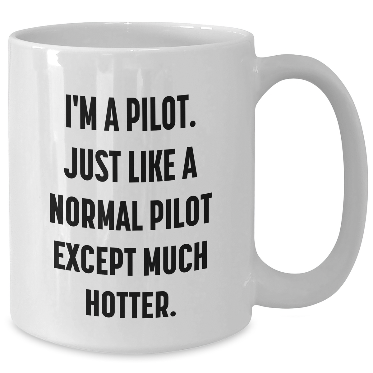 Pilot Humor Gifts for Men from Friends, Funny White Coffee Mug for Him on Graduation, I'm A Pilot. Just Like A Normal Pilot Except Much Hotter. - Additional