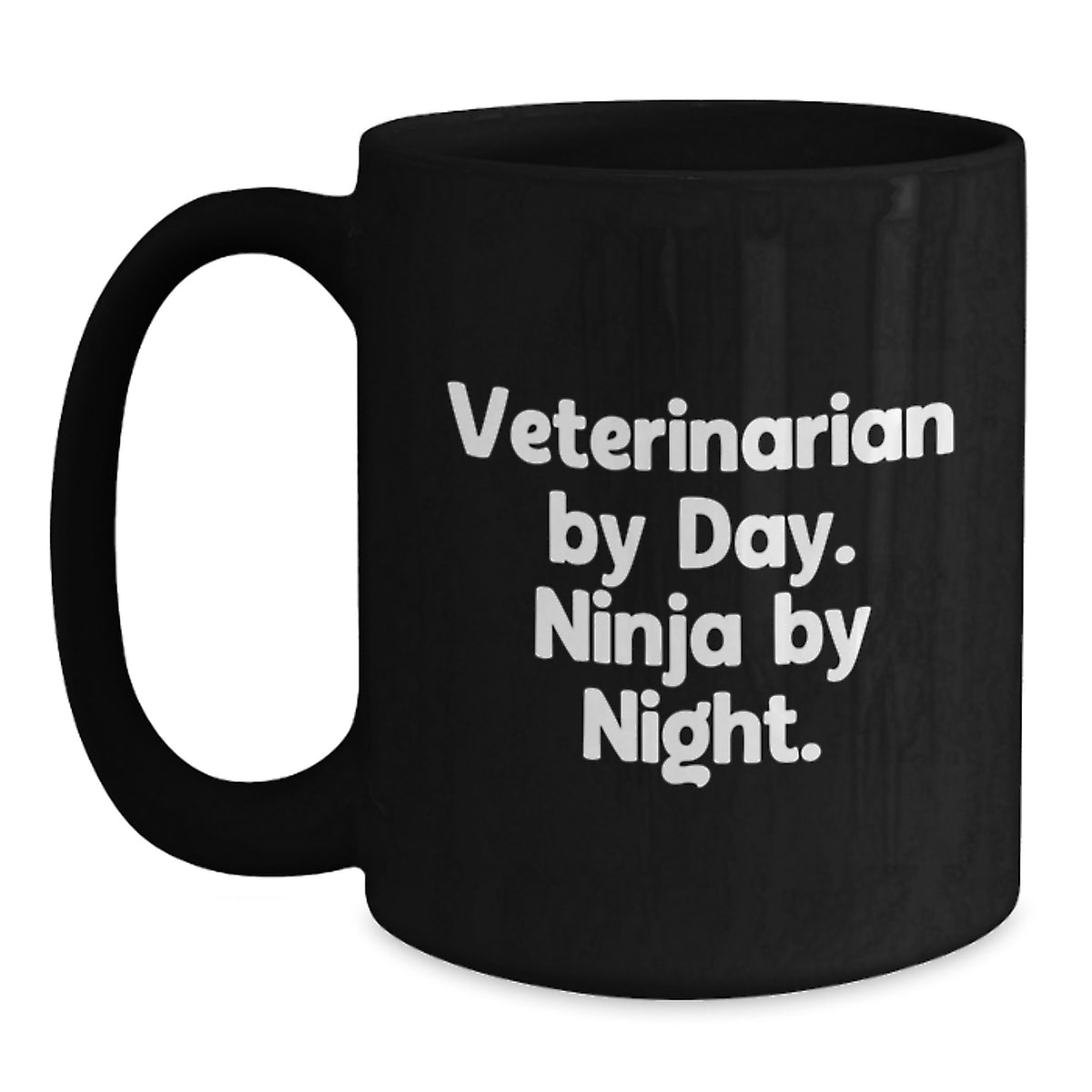 Funny Veterinarian By Day Ninja By Night Gifts for Men Women Friends Family Black Coffee Mug - Main