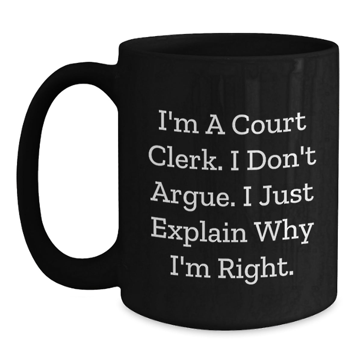 Court Clerk Keepsake Black Coffee Mug for Him Birthday Gift - Main