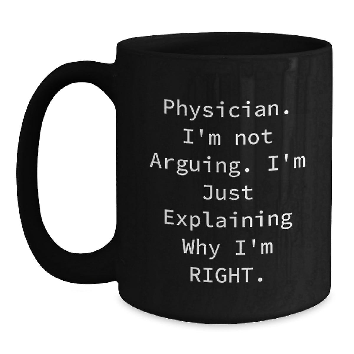 Birthday Gift Black Coffee Mug for Her Physician Keepsake - Main
