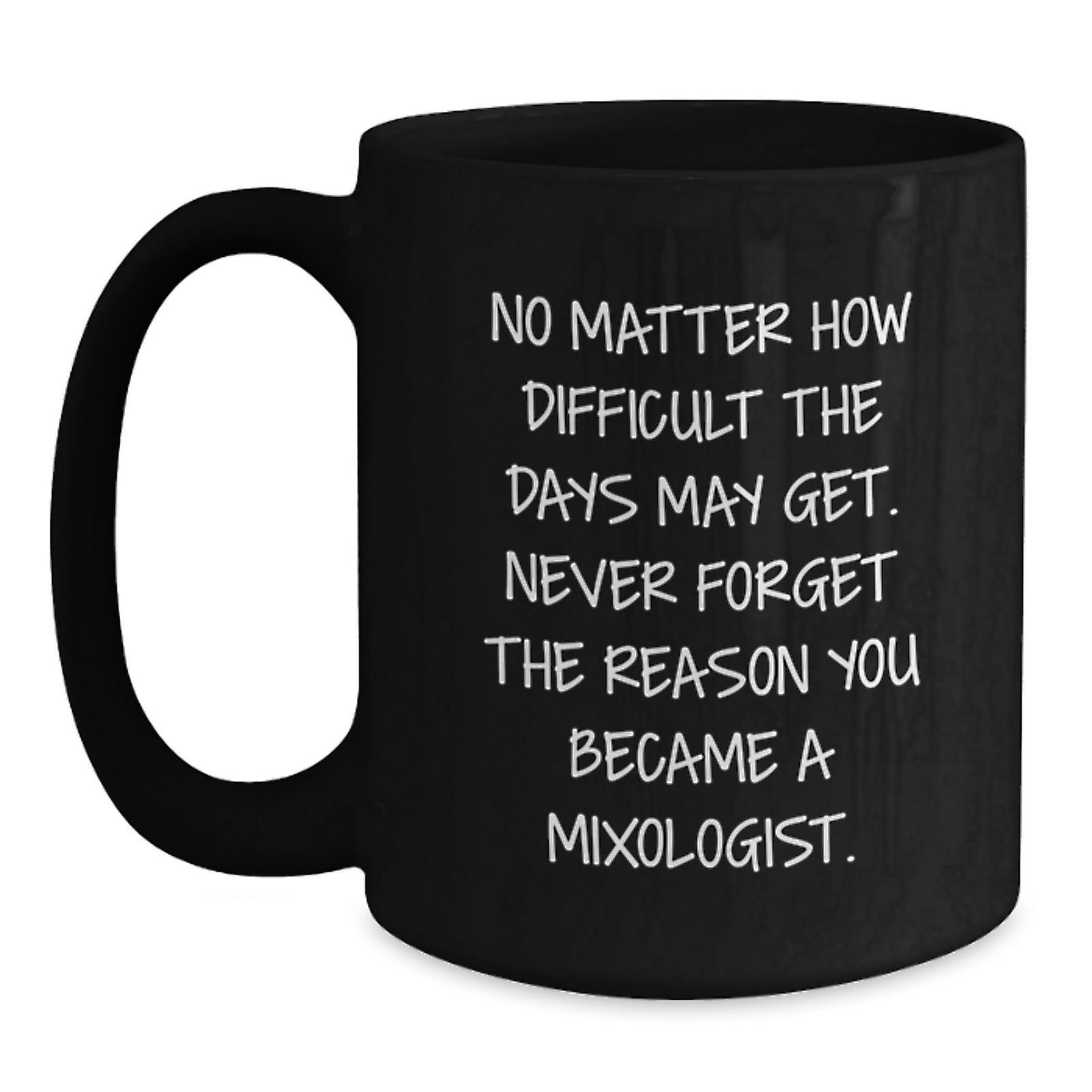 Funny Mixologist Gifts from Friends on Valentine's - Black Coffee Mug - Never Forget the Reason You Became a Mixologist - - Main