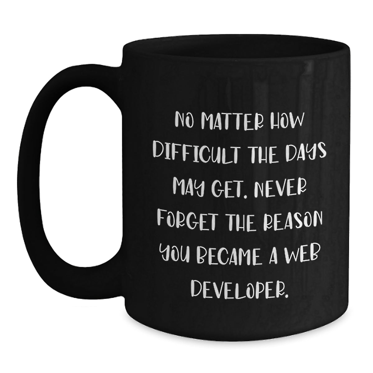 Gifts from Family to Web Developer Friends - Inspirational Black Coffee Mug for Graduation, Never Forget The Reason You Became A Web Developer. - Main
