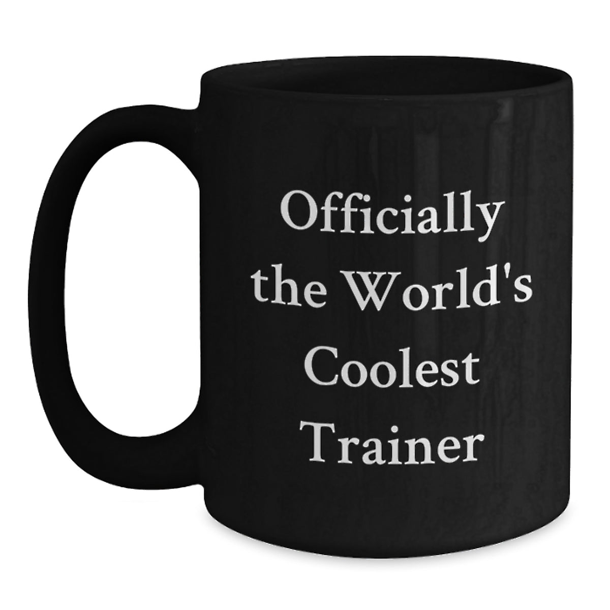 Funny Trainer Gifts from Friends, Graduation Unique Gifts for Men, Black Coffee Mug with Officially the World's Coolest Trainer Quote - Main