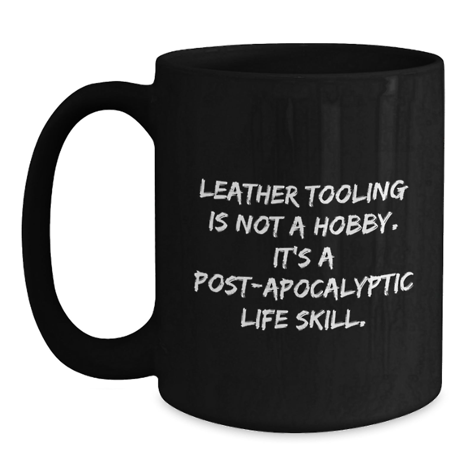 Leather Tooling Enthusiasts Gifts, Funny Quotes Black Coffee Mugs, Birthday Unique Gifts from Friends to Leather Tooling Men, Women, Coworkers, Family - Main