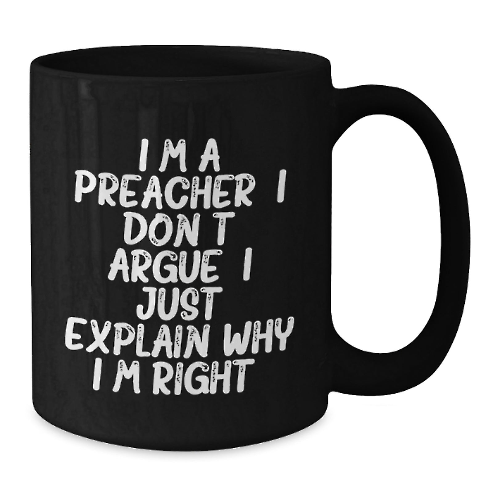Birthday Gift Preacher Black Coffee Mug Present for Her – Keepsake - Additional