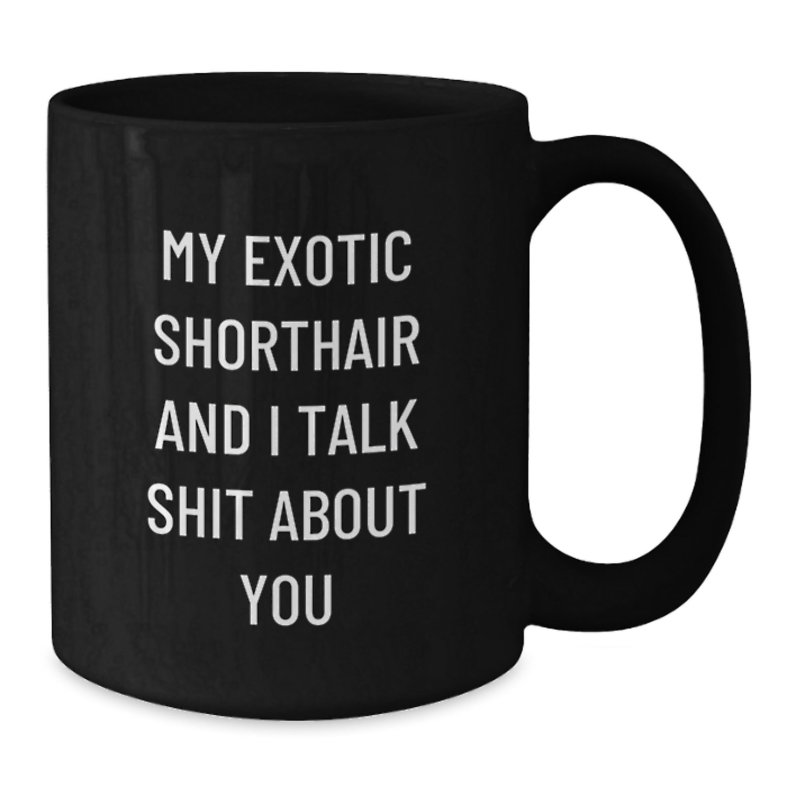 Funny Exotic Shorthair Cat Lover Gifts from Friends to Exotic Shorthair Cat Owners Black Coffee Mug for Graduation Unique - Additional