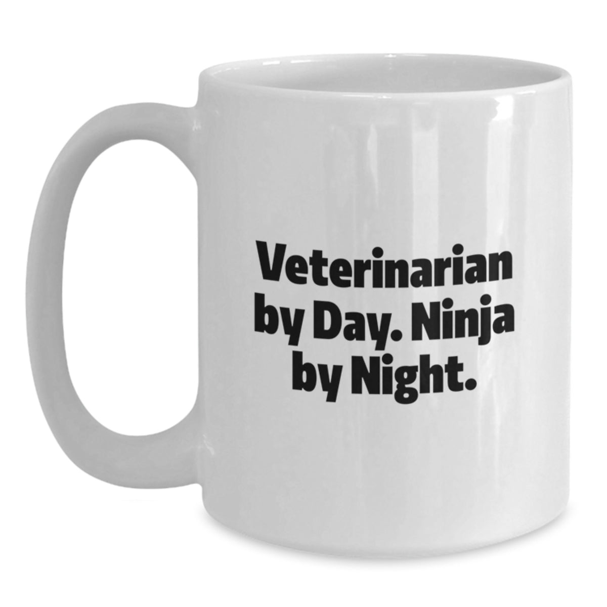 Funny Veterinarian Gifts for Him, White Coffee Mug, 'Veterinarian By Day. Ninja By Night.' - Gifts from Men to Coworkers - Main