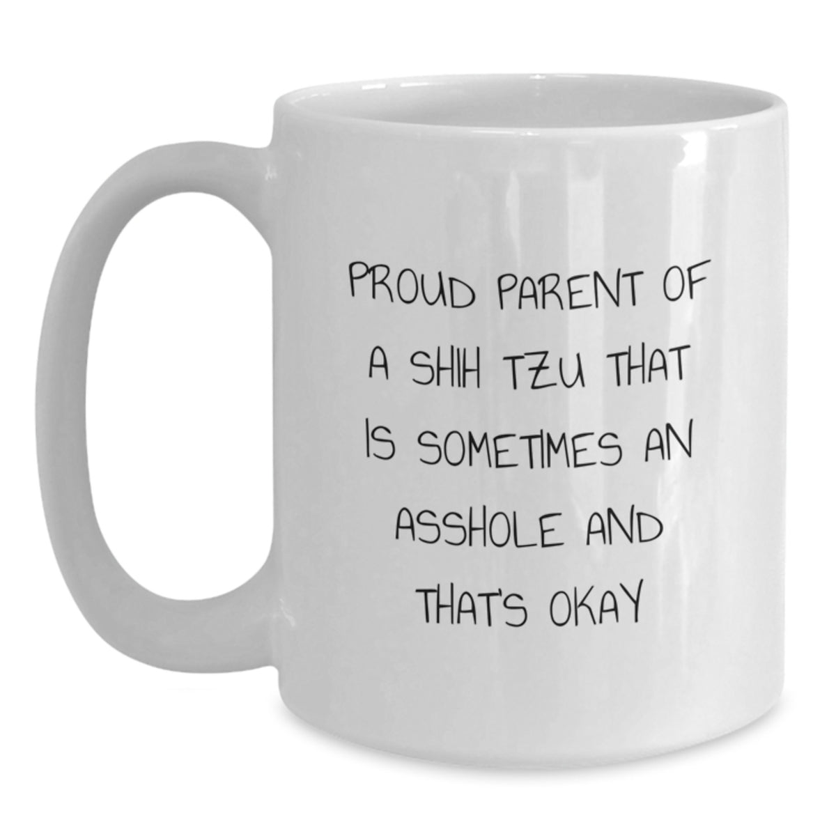 Funny Shih Tzu Dog Lover Gifts from Mom to Son on Graduation Unique Gifts, White Coffee Mug for Proud Parents of Shih Tzus, White - Main
