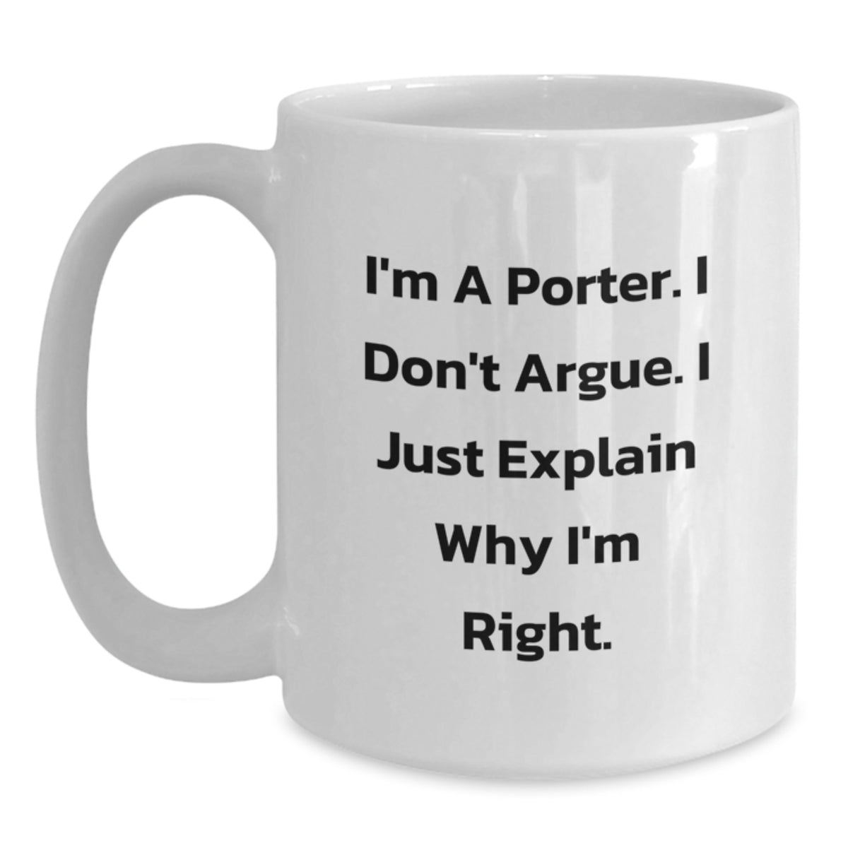 Funny Porter Lover Gifts from Men to Porter, White Coffee Mug for Porter Valentine's Unique Gifts - Main