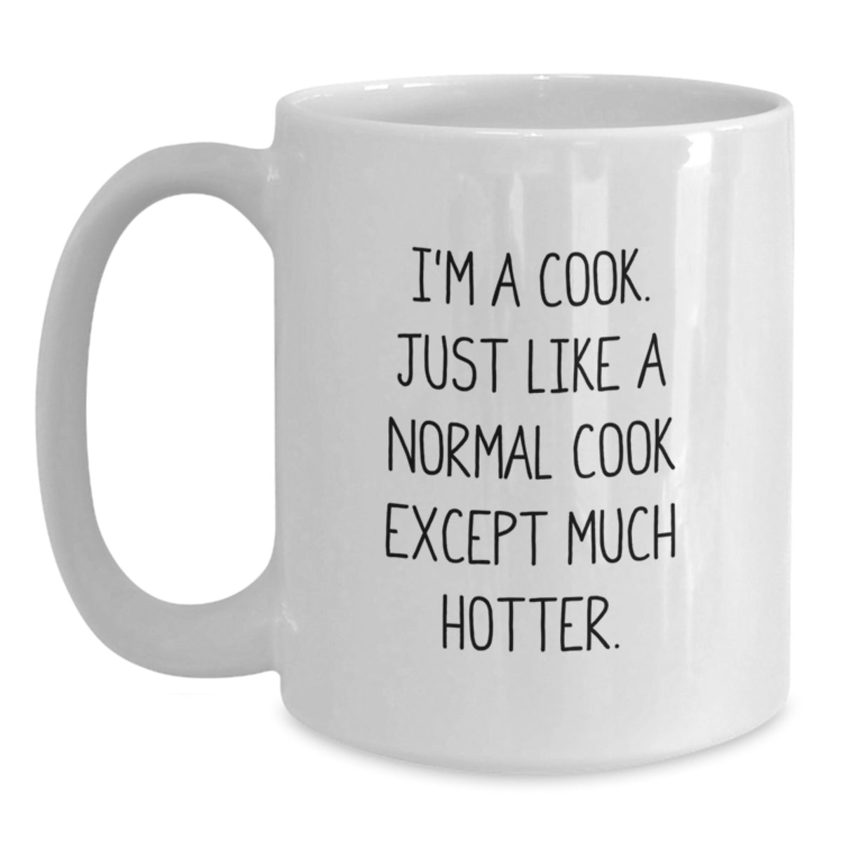 Funny White Coffee Mug Gifts for Cooks on Christmas - 'I'm A Cook. Just Like A Normal Cook Except Much Hotter.' - Main