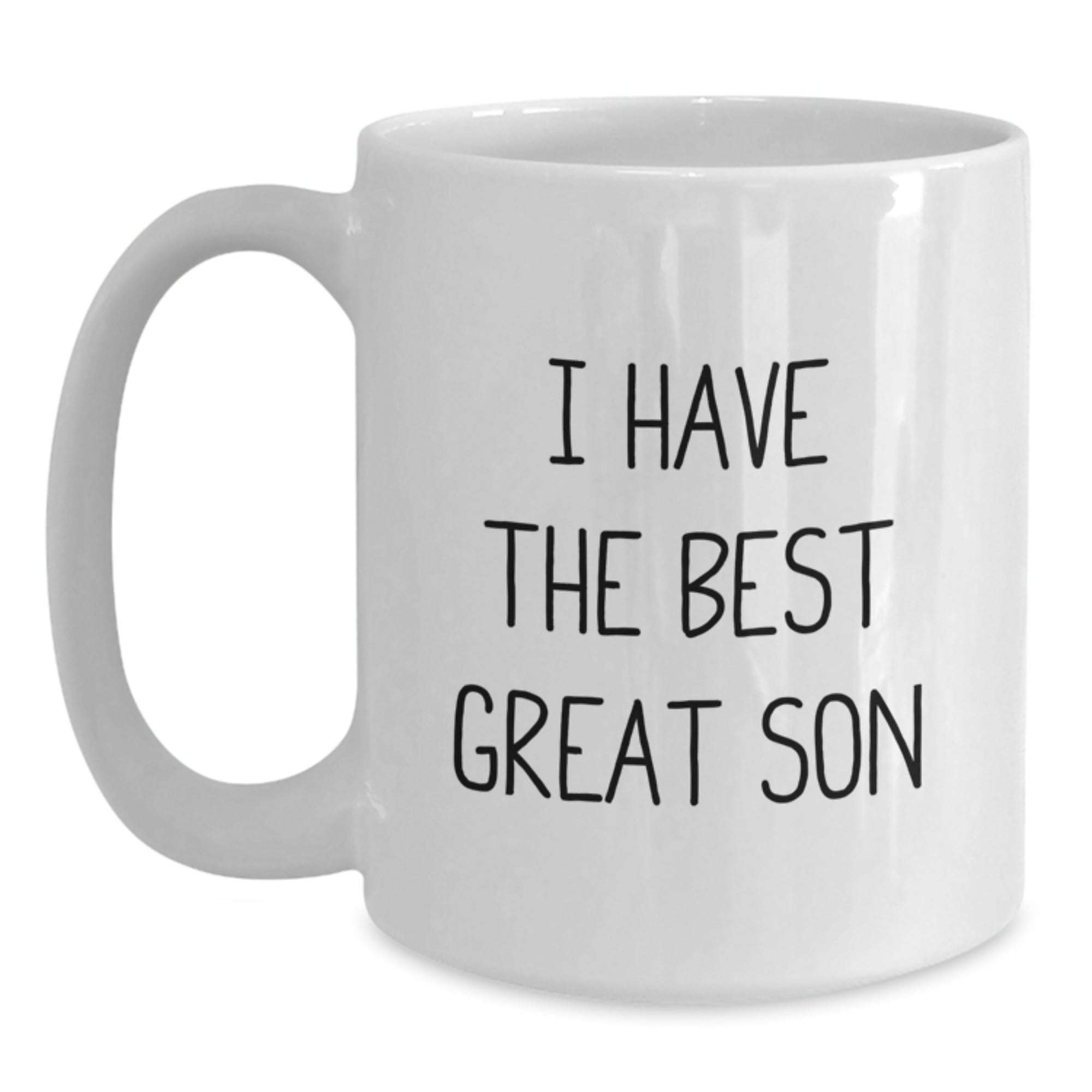 Funny Son Gifts from Mom Dad for Christmas Unique White Coffee Mugs with Quote 'I Have The Best Great Son' - Perfect for Fathers Day Birthday Son - Main