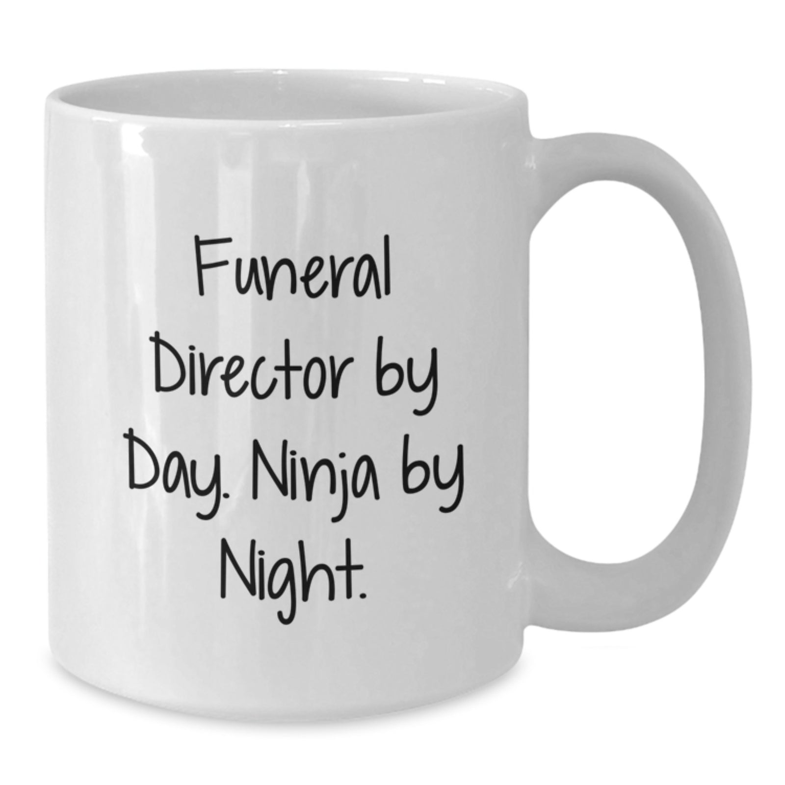 Funeral Director Gifts from Friends - Christmas Unique White Coffee Mugs, 'Funeral Director By Day. Ninja By Night.' - Additional