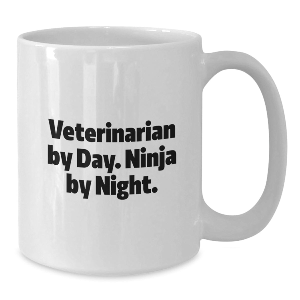 Funny Veterinarian Gifts for Him, White Coffee Mug, 'Veterinarian By Day. Ninja By Night.' - Gifts from Men to Coworkers - Additional