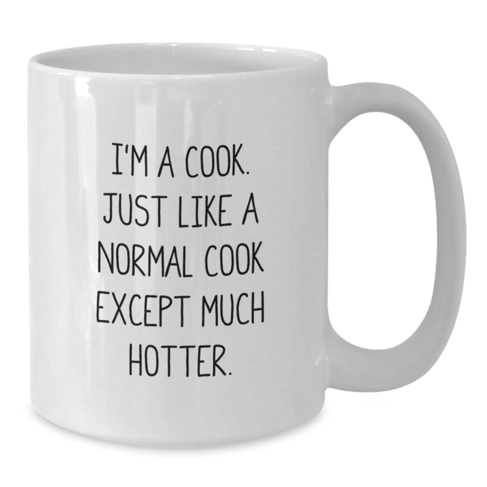 Funny White Coffee Mug Gifts for Cooks on Christmas - 'I'm A Cook. Just Like A Normal Cook Except Much Hotter.' - Additional