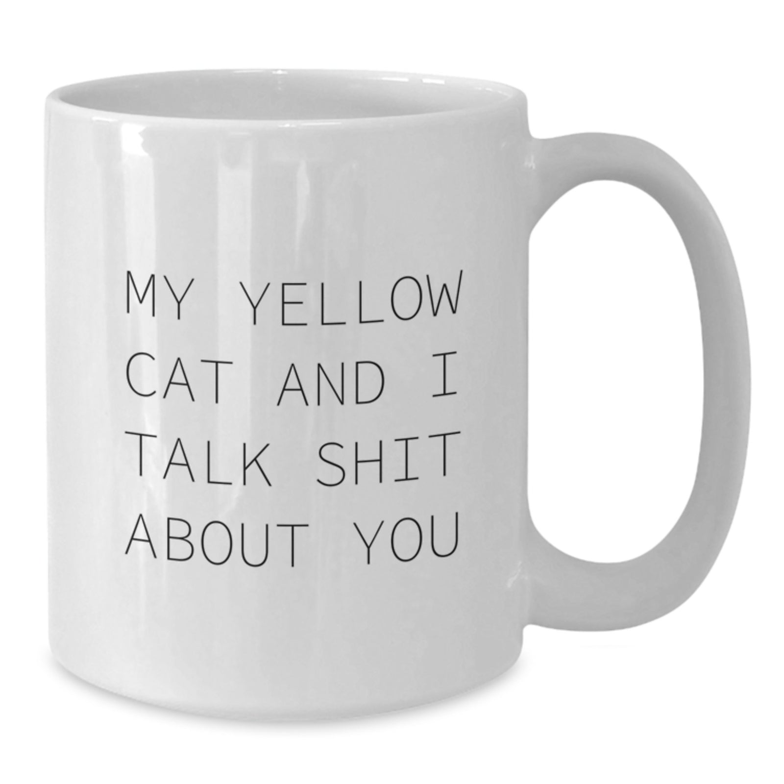 Funny Yellow Cat Gifts for Graduation, Unique White Coffee Mug with 'My Yellow Cat And I Talk Shit About You' Quote, Gifts from Friends or Family - Additional