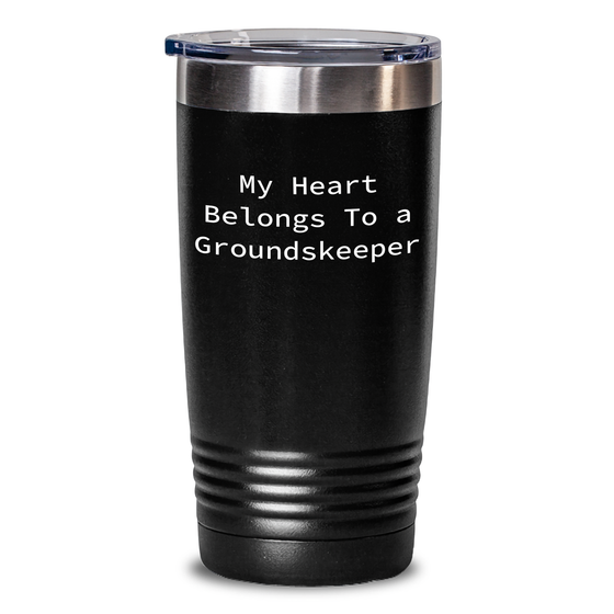 Funny groundskeeper Gifts from Men to Friends - My Heart Belongs To A groundskeeper Tumbler, 20oz/30oz Vacuum Insulated Stainless Steel - Main
