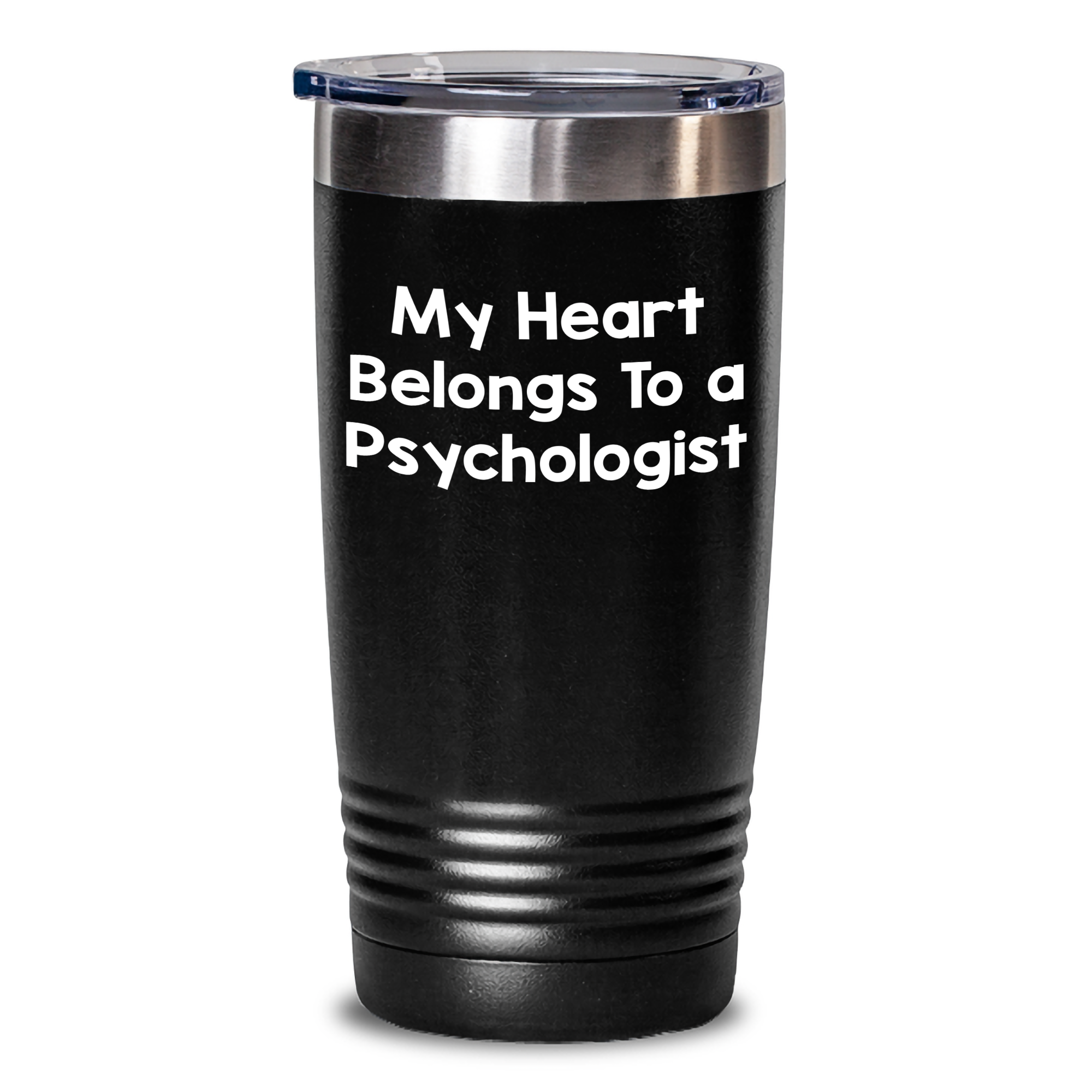 Funny Quotes Gifts from Men to Psychologists on Father's Day - My Heart Belongs To A Psychologist Tumbler, 20oz or 30oz Vacuum-Insulated Stainless Steel Tumbler with Powder Coating - Main