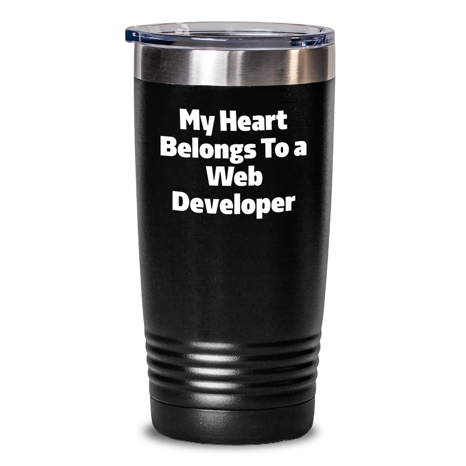 Funny Web Developer Gifts from Friends - My Heart Belongs To A Web Developer Tumbler, Web Developer Father's Day Unique Gifts - Main