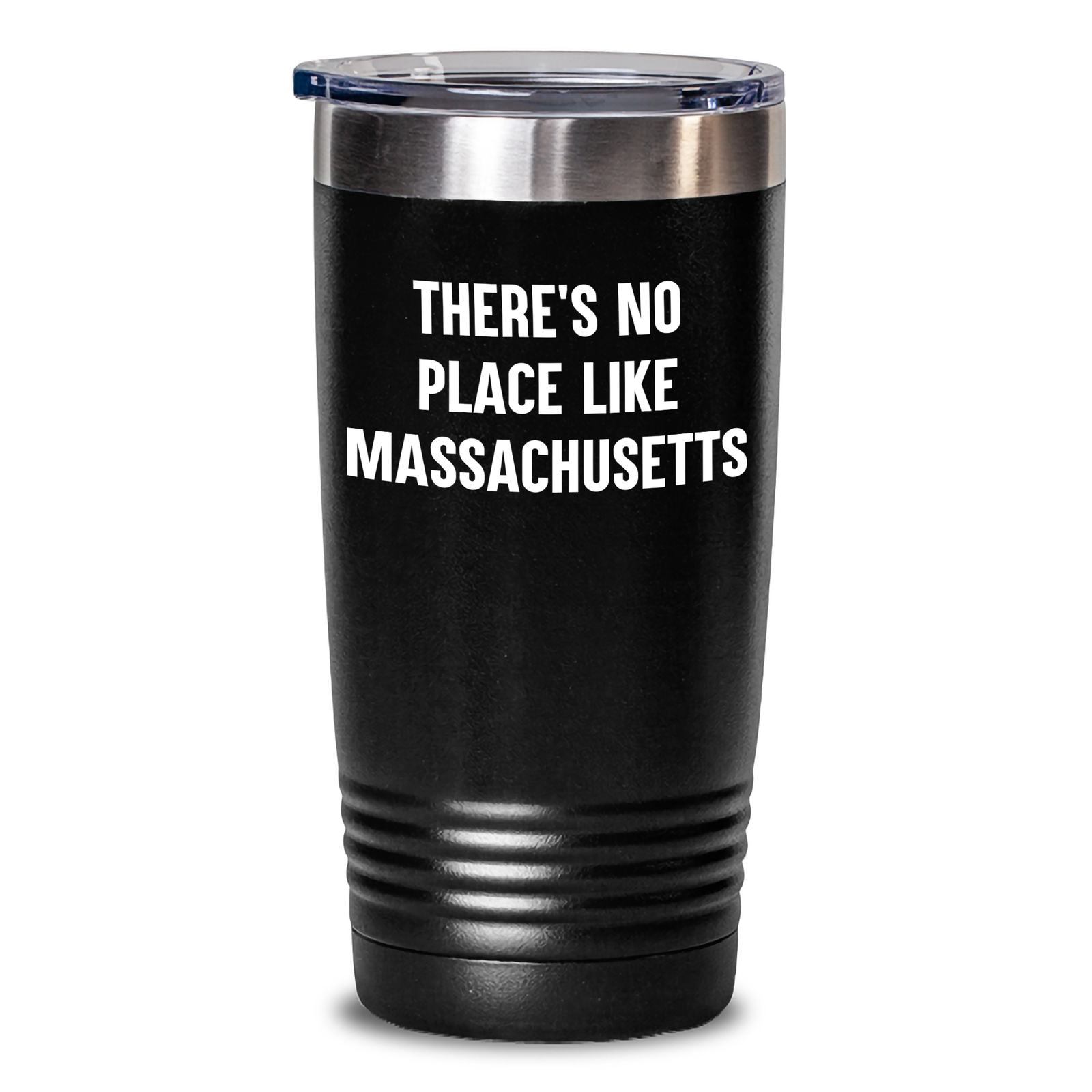 Massachusetts Gifts from Men for Father's Day - 'There's No Place Like Massachusetts' Quote Tumbler, 20oz/30oz Vacuum Insulated Stainless Steel Powder Coated Tumbler, Perfect for Dad's Special Day - Main