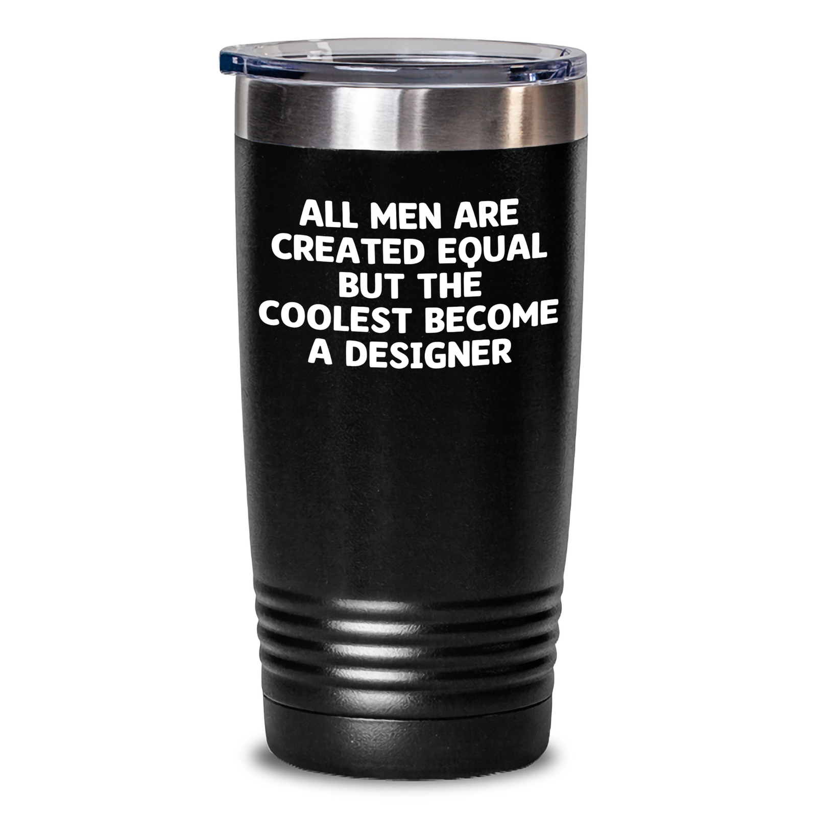 Designer Tumbler Gifts from Friends for Men with Funny Quote, 'All Men Are Created Equal But The Coolest Become A Designer', Perfect for Father's Day Unique Gifts - Main