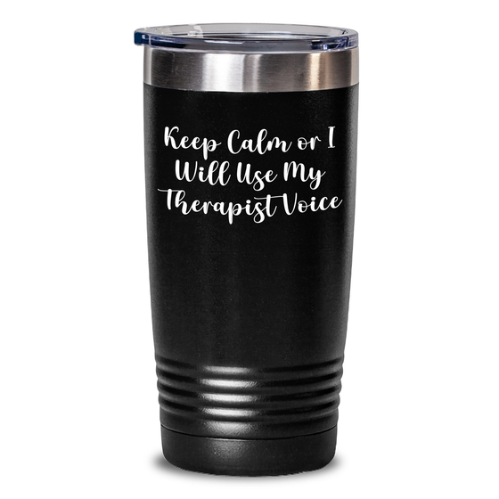 Funny Therapist Gifts from Men to Therapist, Keep Calm Tumbler for Father's Day Unique Gifts - Main