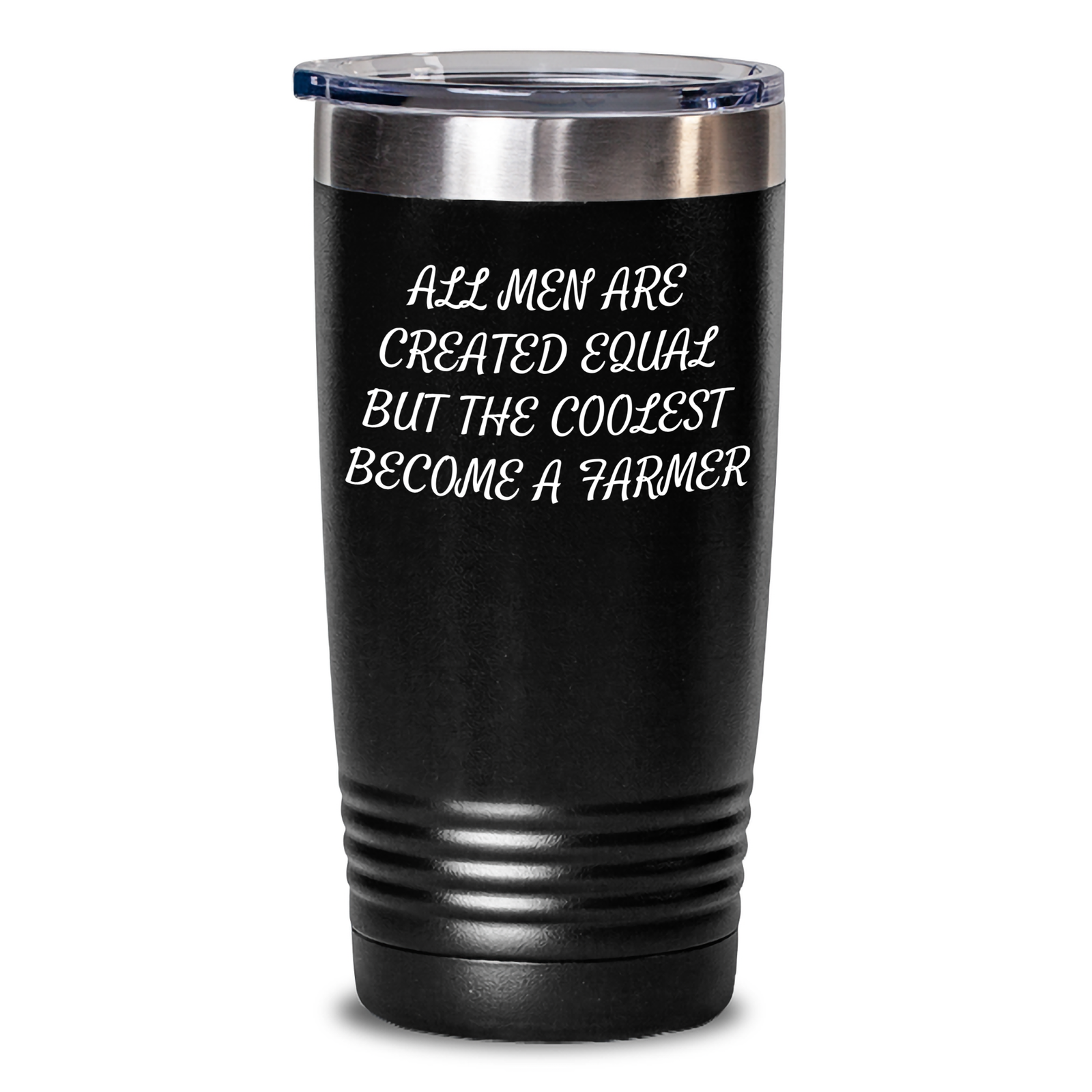 Farmer Gifts from Men, Funny Tumbler for Dad's Special Day, 'All Men Are Created Equal But The Coolest Become A Farmer' - 20oz/30oz Stainless Steel Tumbler - Main