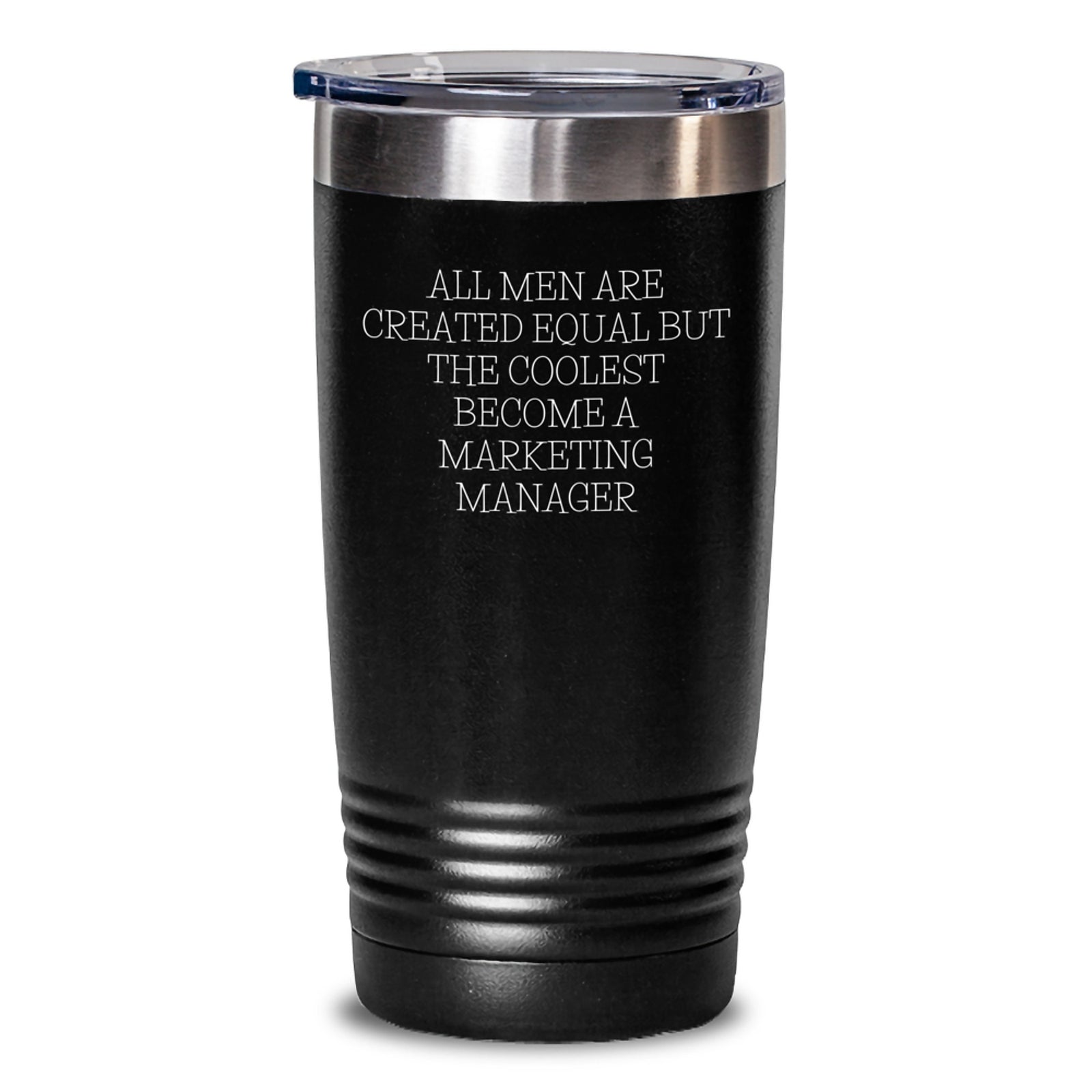 Funny Marketing Manager Gifts for Him, 'All Men Are Created Equal But The Coolest Become A Marketing Manager' Tumbler, Birthday Unique Gifts from Friends to Coworkers - Main