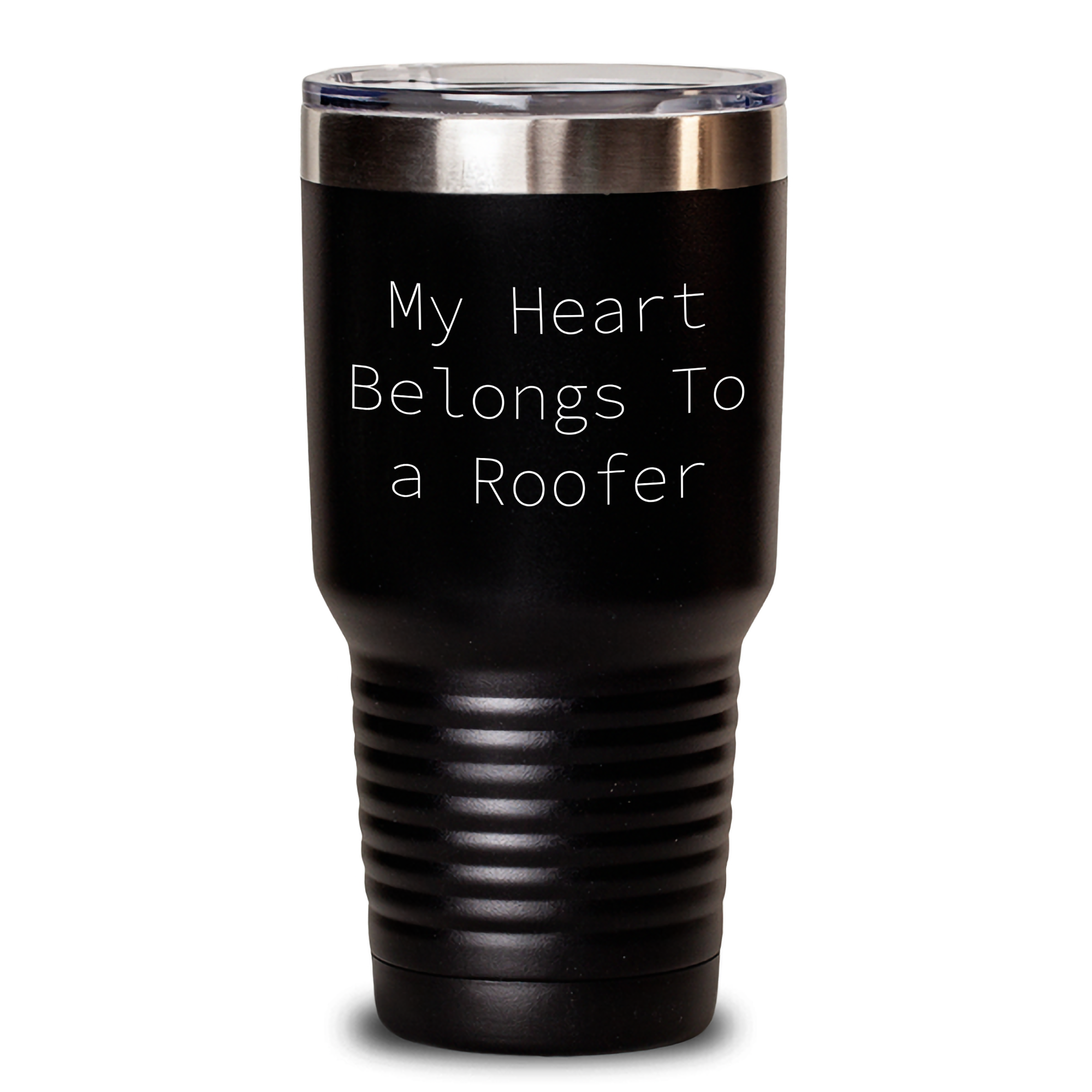 Funny Roofer Gifts, My Heart Belongs To A Roofer - 20oz or 30oz Vacuum Insulated Stainless Steel Tumbler for Him, Unique Father's Day Unique Gifts from Son, Daughter, Friends or Coworkers - Main
